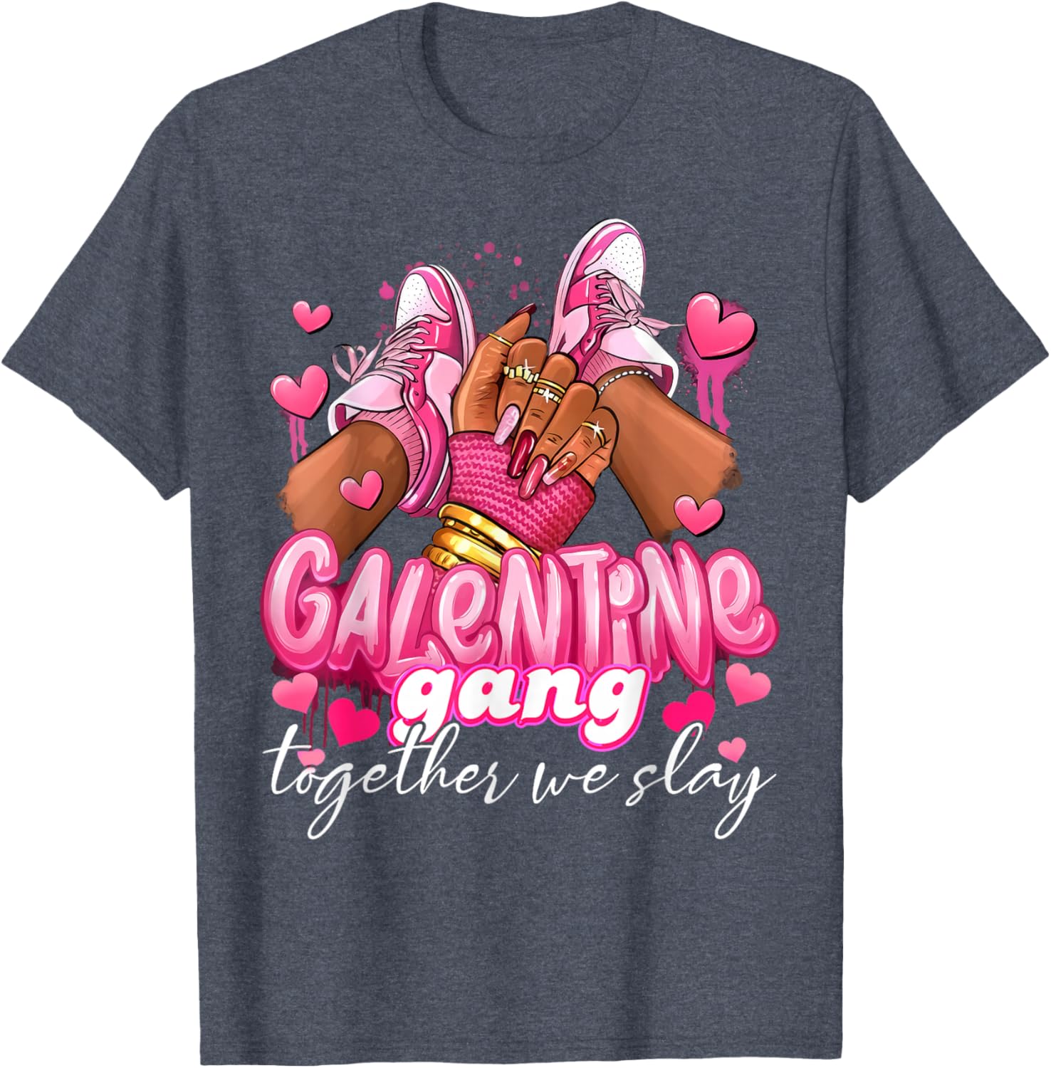 Women Galentine Gang Together We Slay Valentine's Day T-Shirt - 16