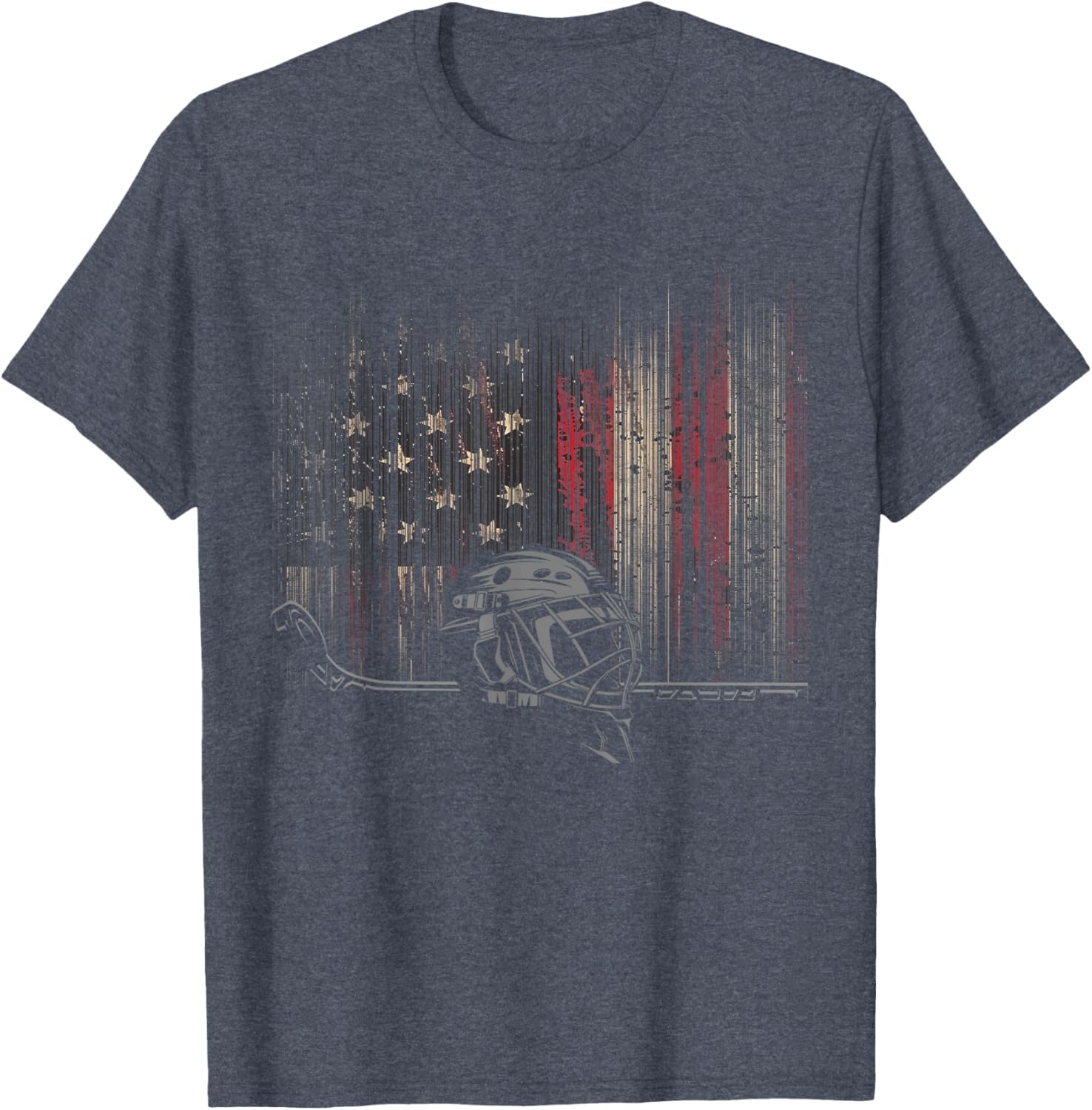 Patriotic American Flag Hockey T-Shirt for Hockey Lovers and Fans - 3