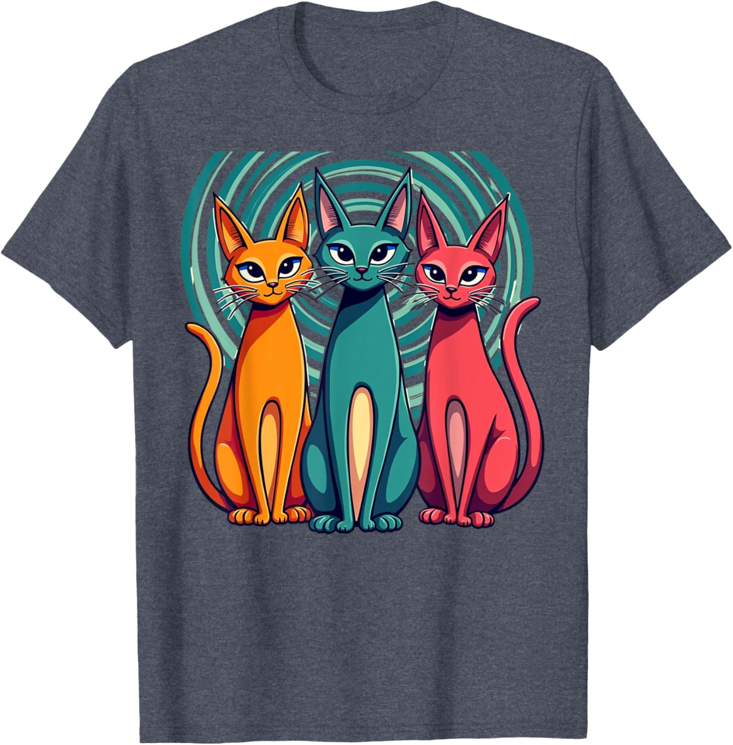 Vintage Retro Mid-Century Modern Cats T-Shirt 50s 60s Style Fashion - 3