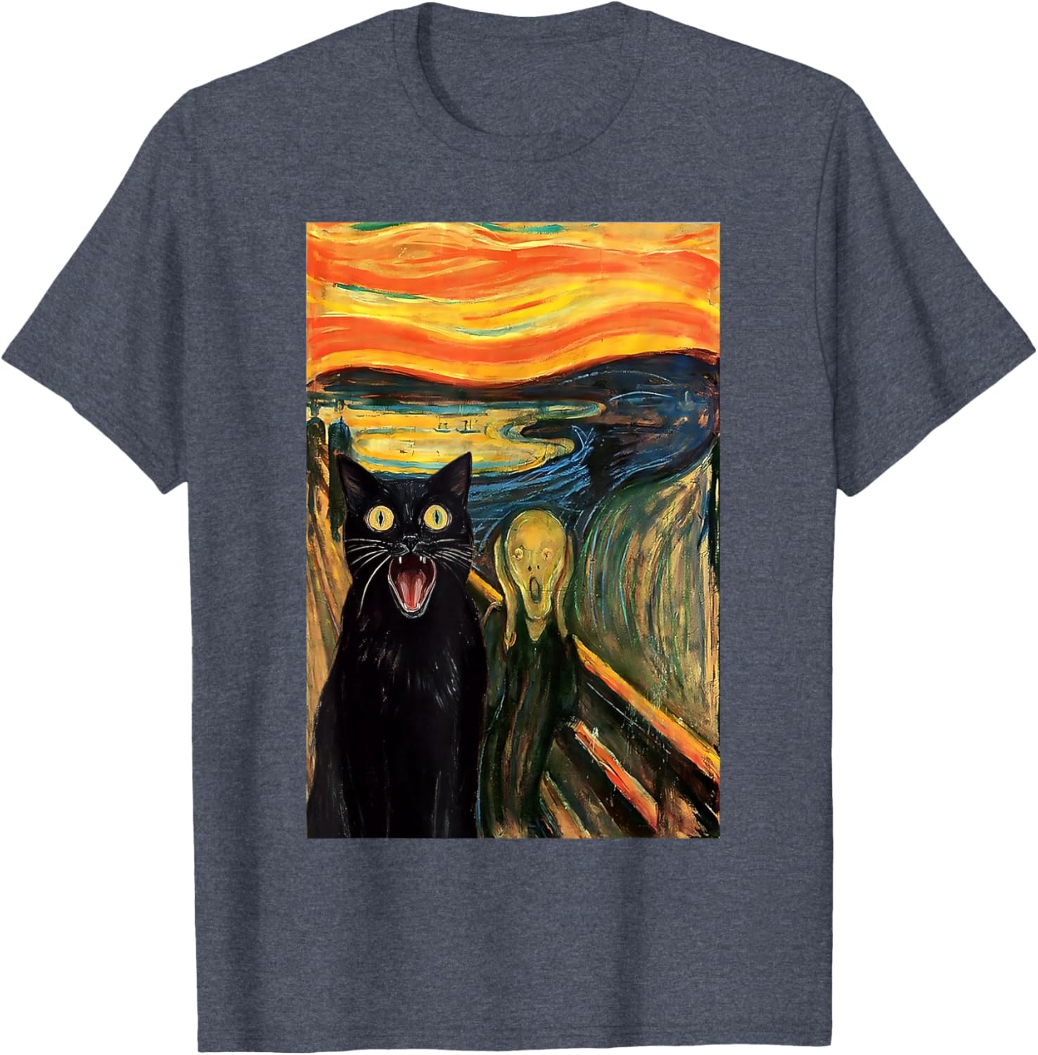 Funny Black Cat Scream Parody T-Shirt for Cat Lovers and Fans - 22