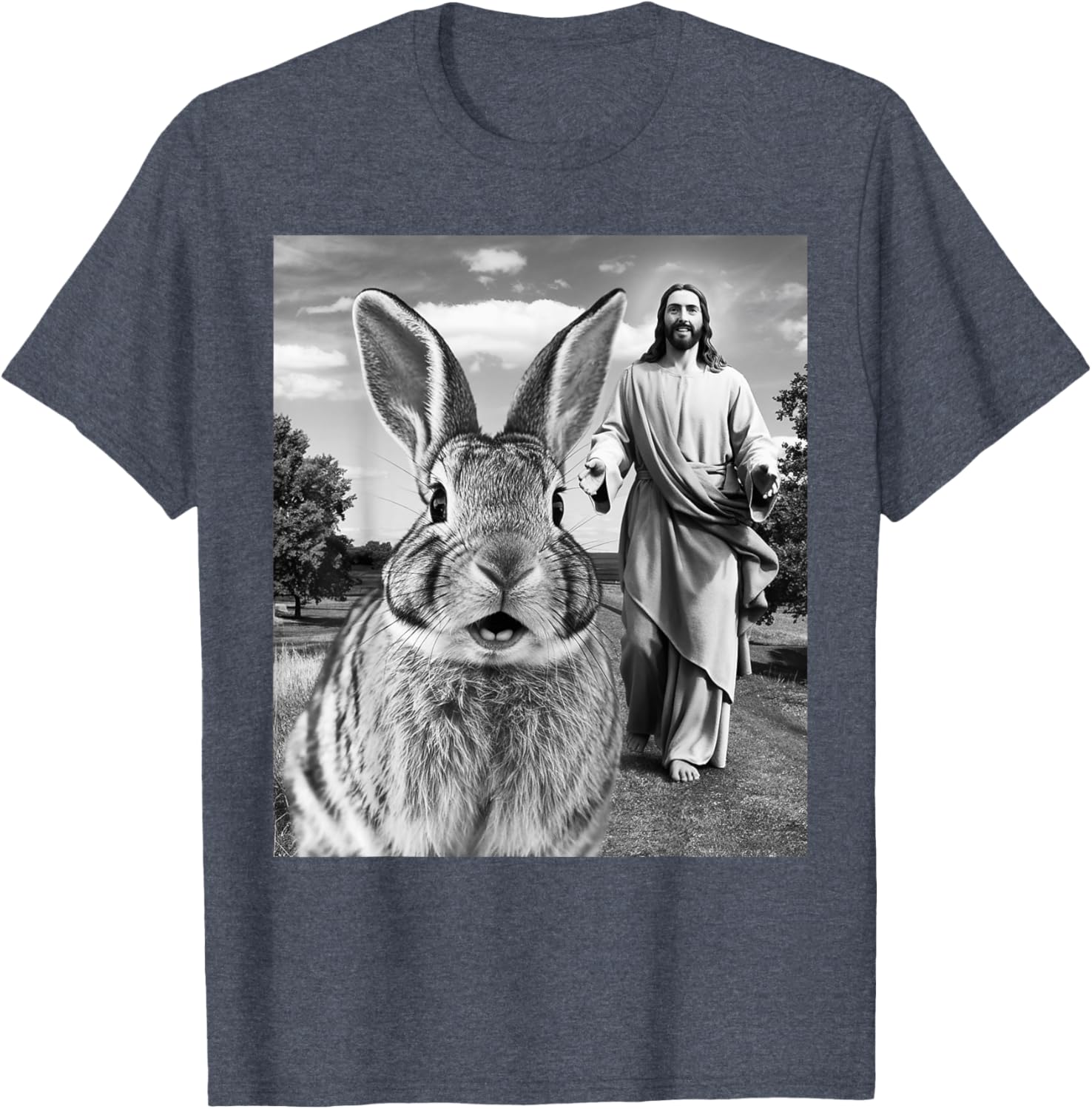 Happy Easter Bunny Selfie T-Shirt for Men Women Kids Fun Christian Style - 2