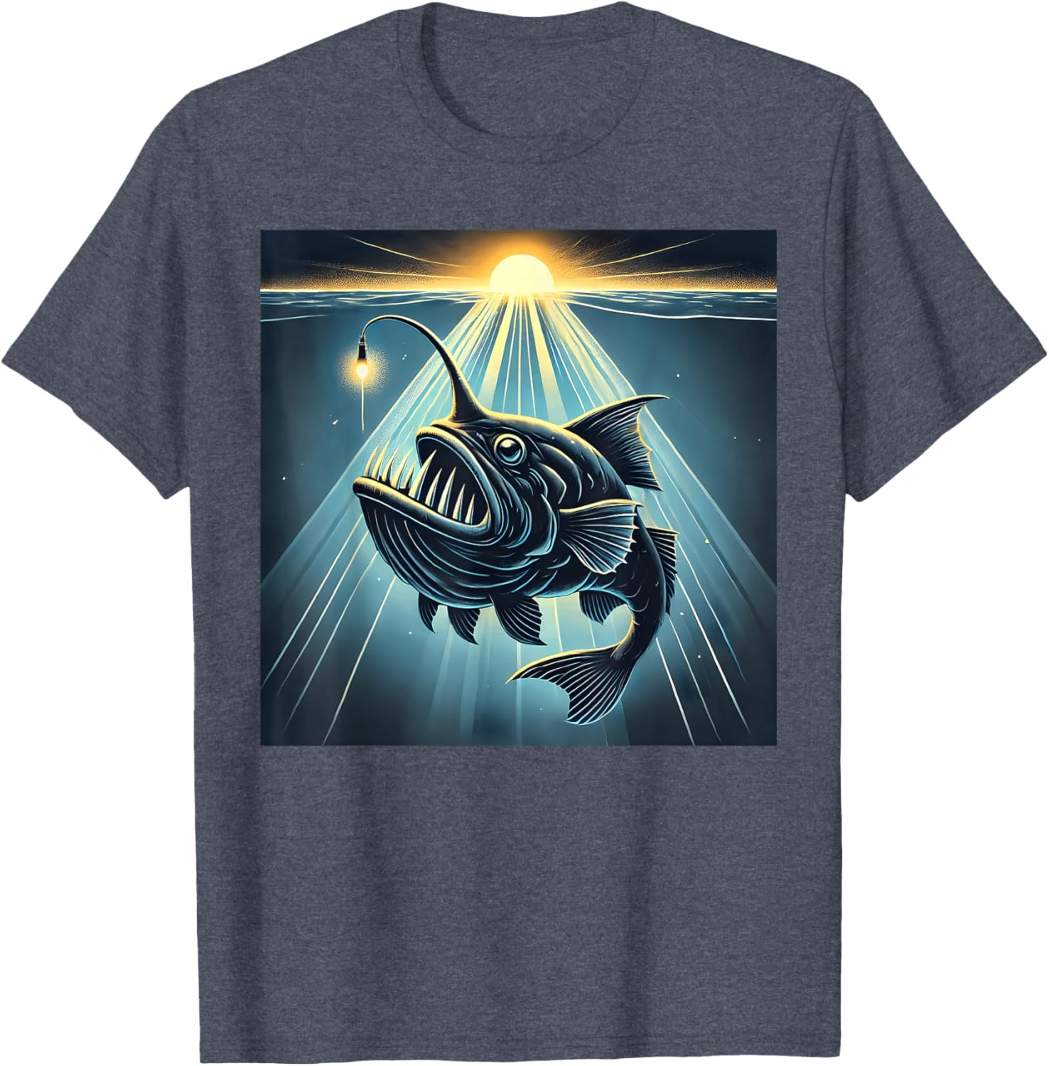 Anglerfish Found The Light T-Shirt - Fun Marine Life Apparel - 2