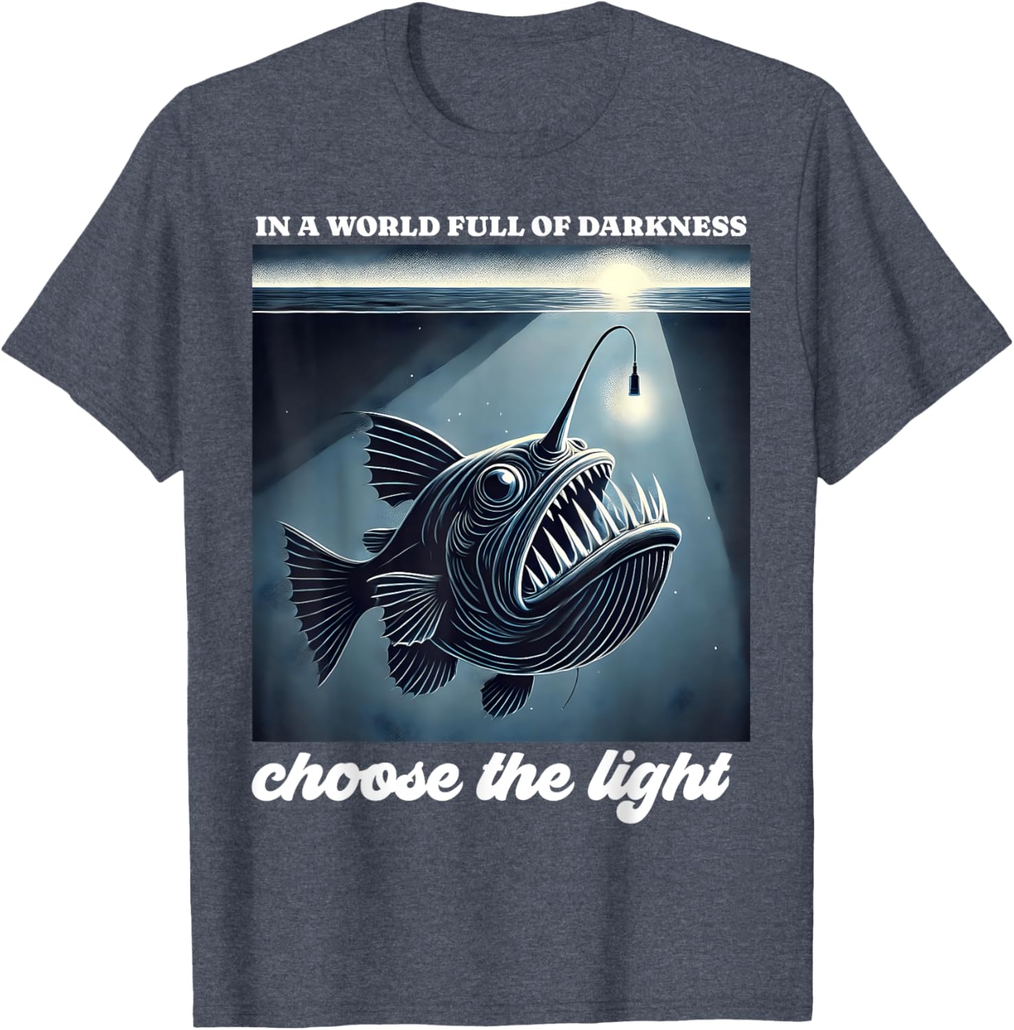 Anglerfish Found the Light Funny Graphic T-Shirt for Ocean Lovers - 1