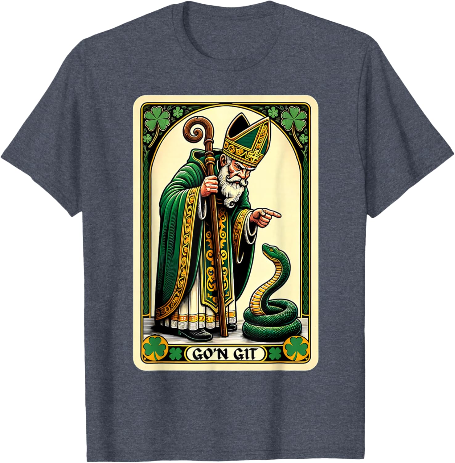 Funny St Patricks Day Tarot Card Go'n Git T-Shirt for Festive Fun - 19