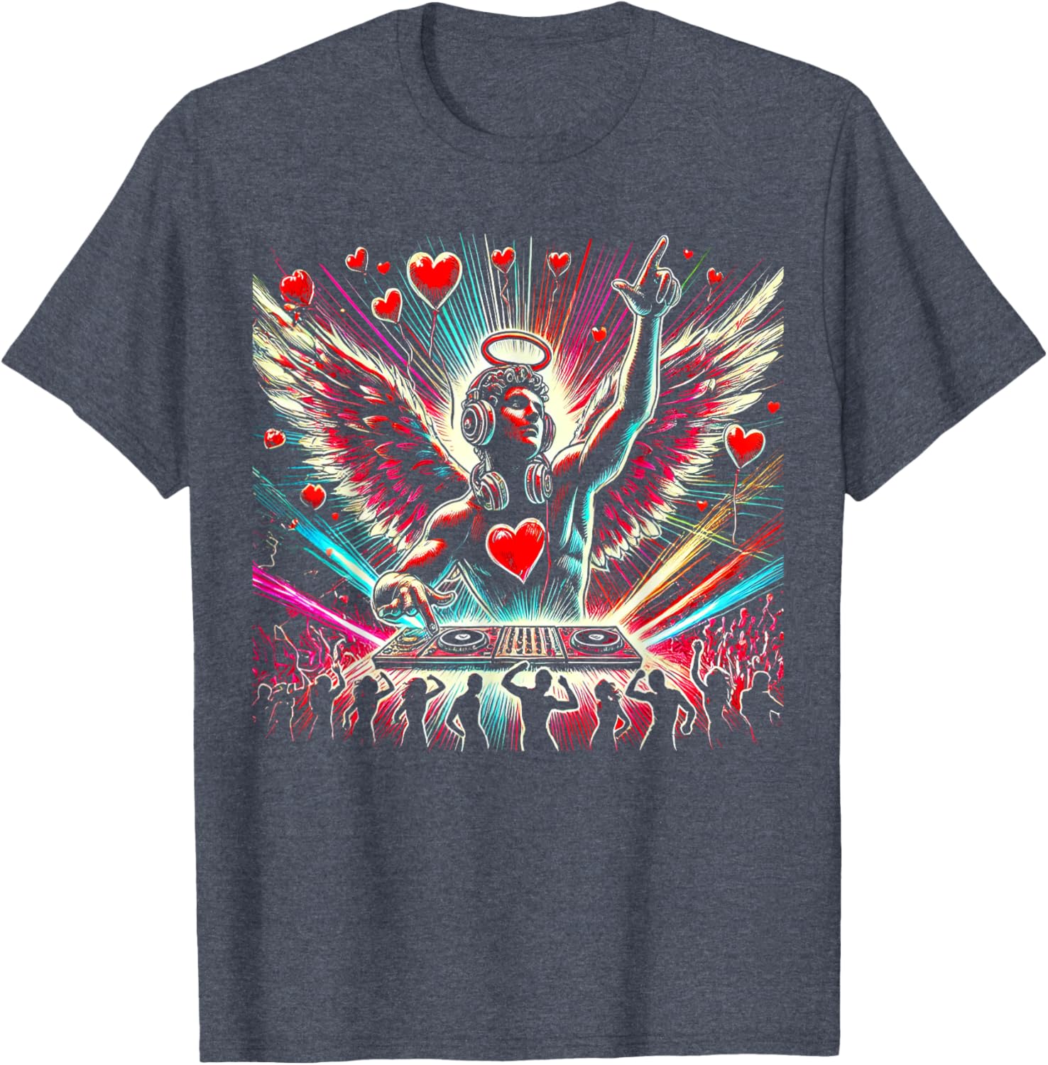 DJ Cupid Angel Valentine's Day Party Shirt Cool DJ Tee for Men and Women - 3