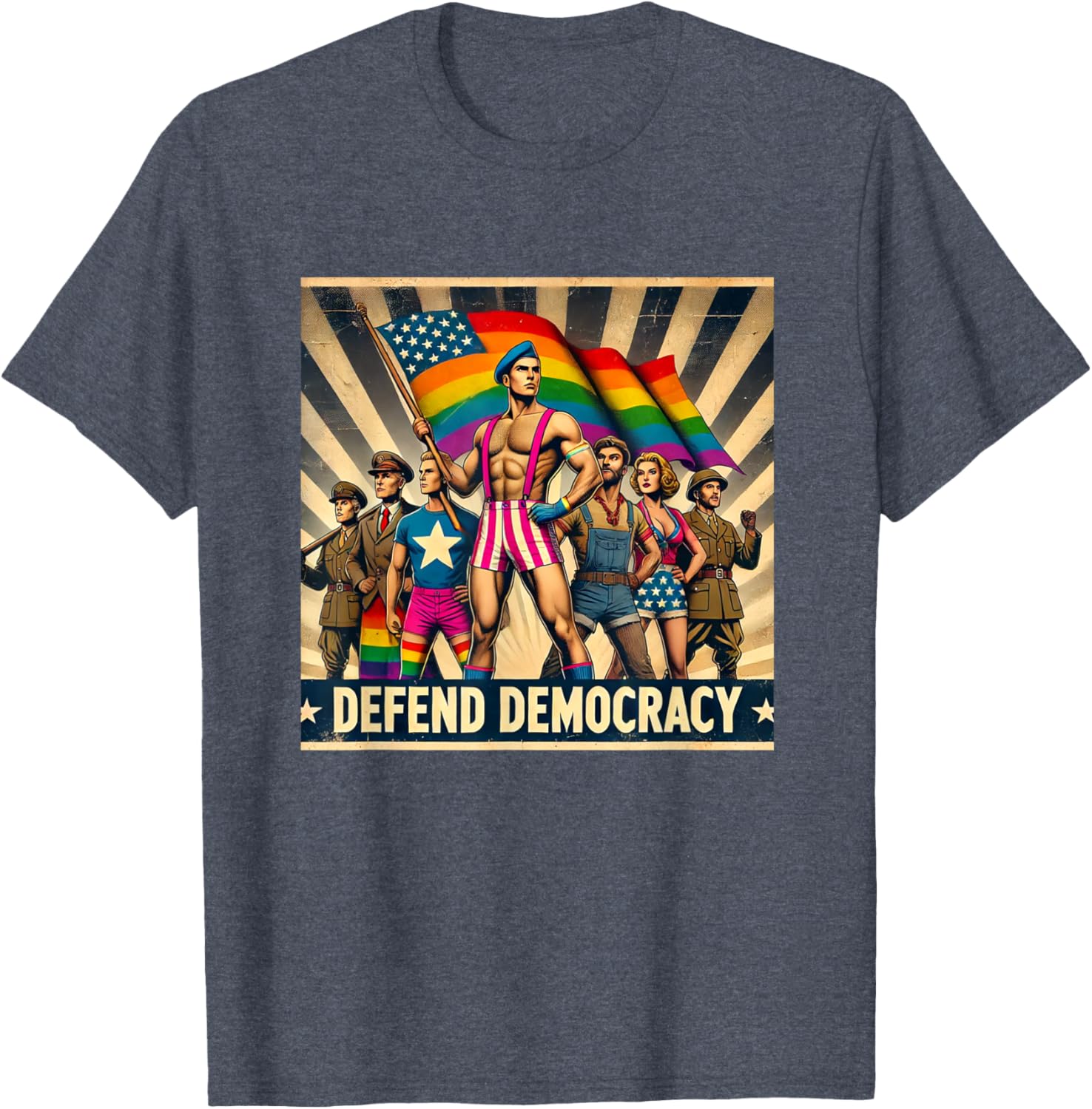 LGBTQ Defend Democracy T-Shirt - Bold Statement Tee for Allies and Activists - 7