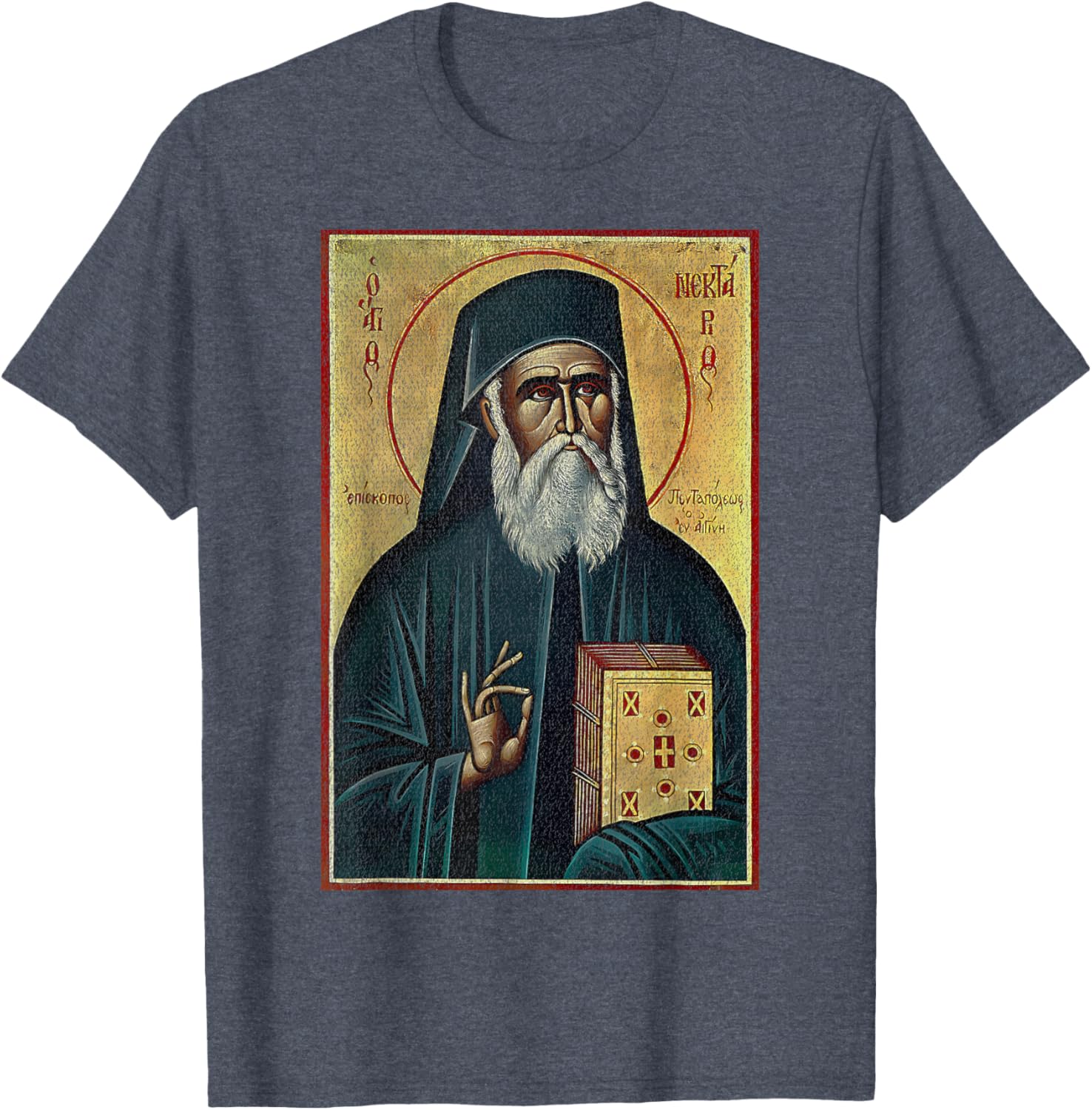 St Nektarios of Aegina Byzantine Christian T-Shirt for Faithful Wear - 25