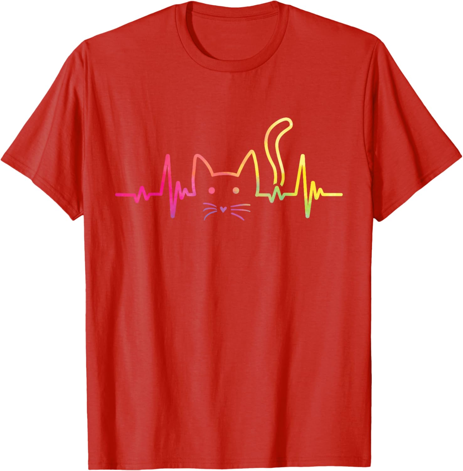 Heartbeat Cat Lover Paws T-Shirt for Men, Women, Girls, and Kids - 1