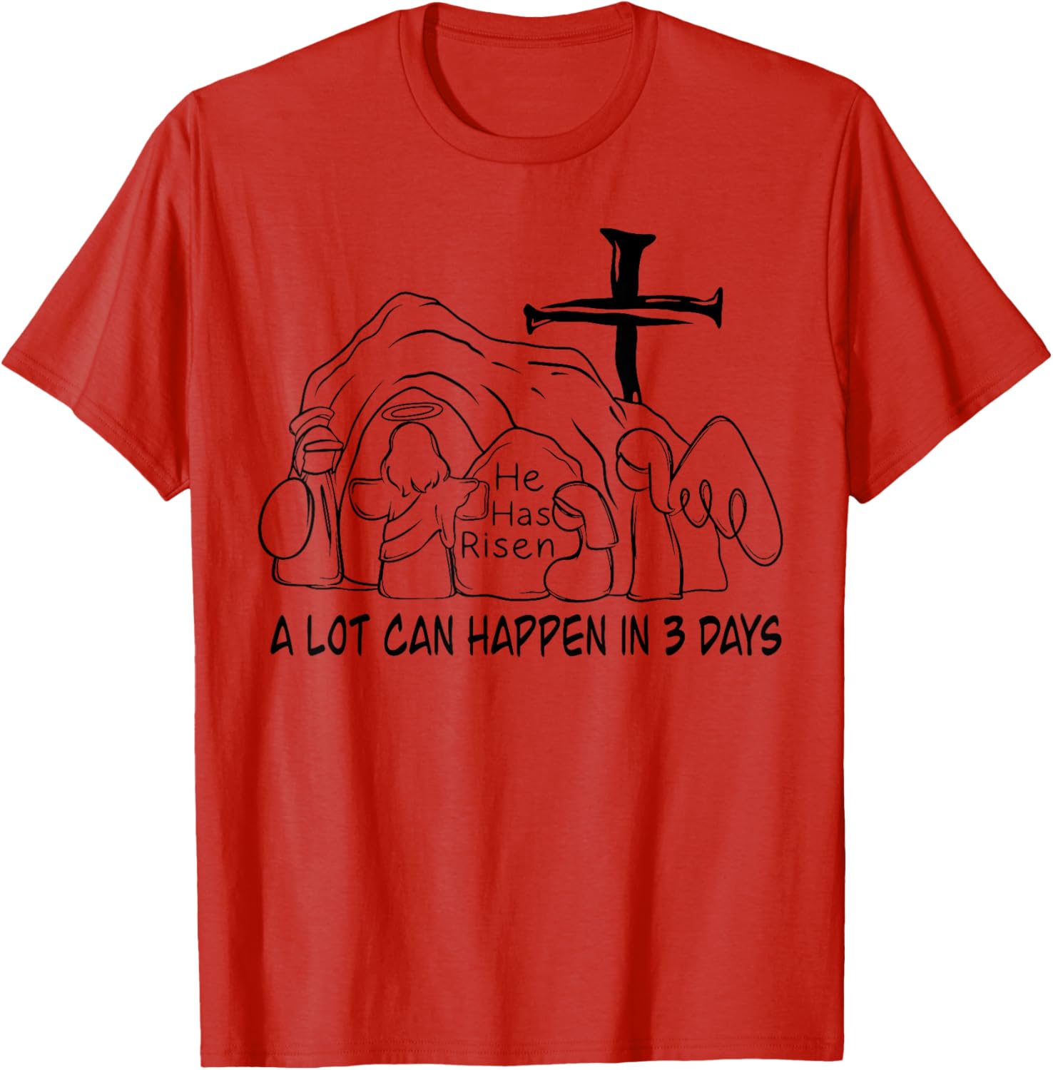 Retro Christian Easter T-Shirt A Lot Can Happen In 3 Days Fun Design - 8