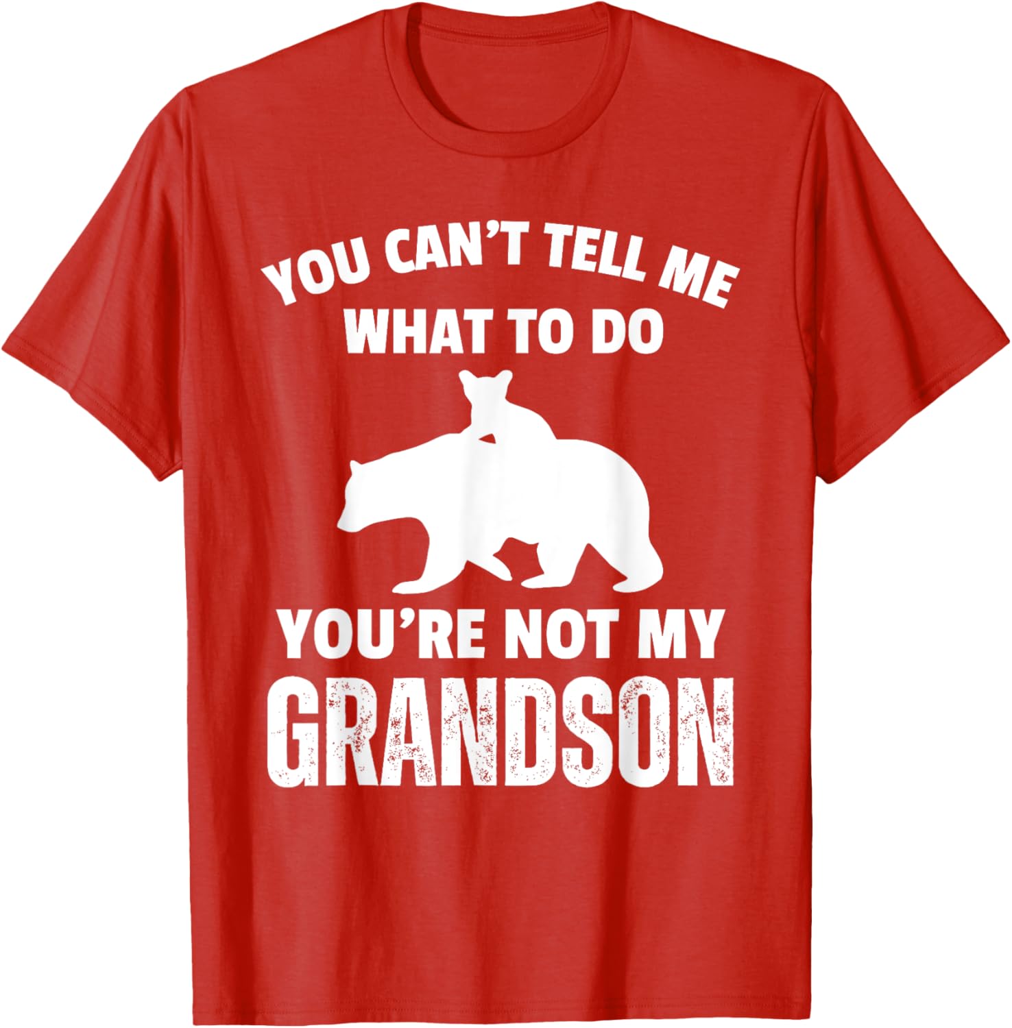 Funny Dad T-Shirt You Can't Tell Me What To Do Bear Grandson Gift - 20