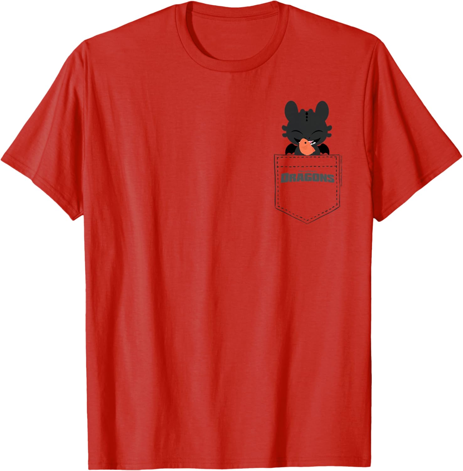 DreamWorks Dragons Toothless Faux Pocket T-Shirt for Fans and Adventures - 12