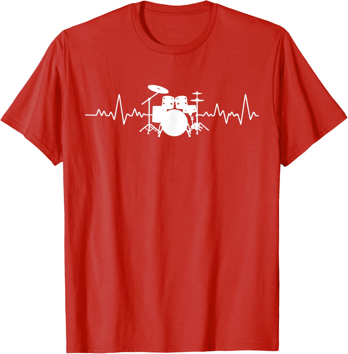 Drummer Heartbeat Pulse Graphic T-Shirt for Music Lovers and Musicians - 1