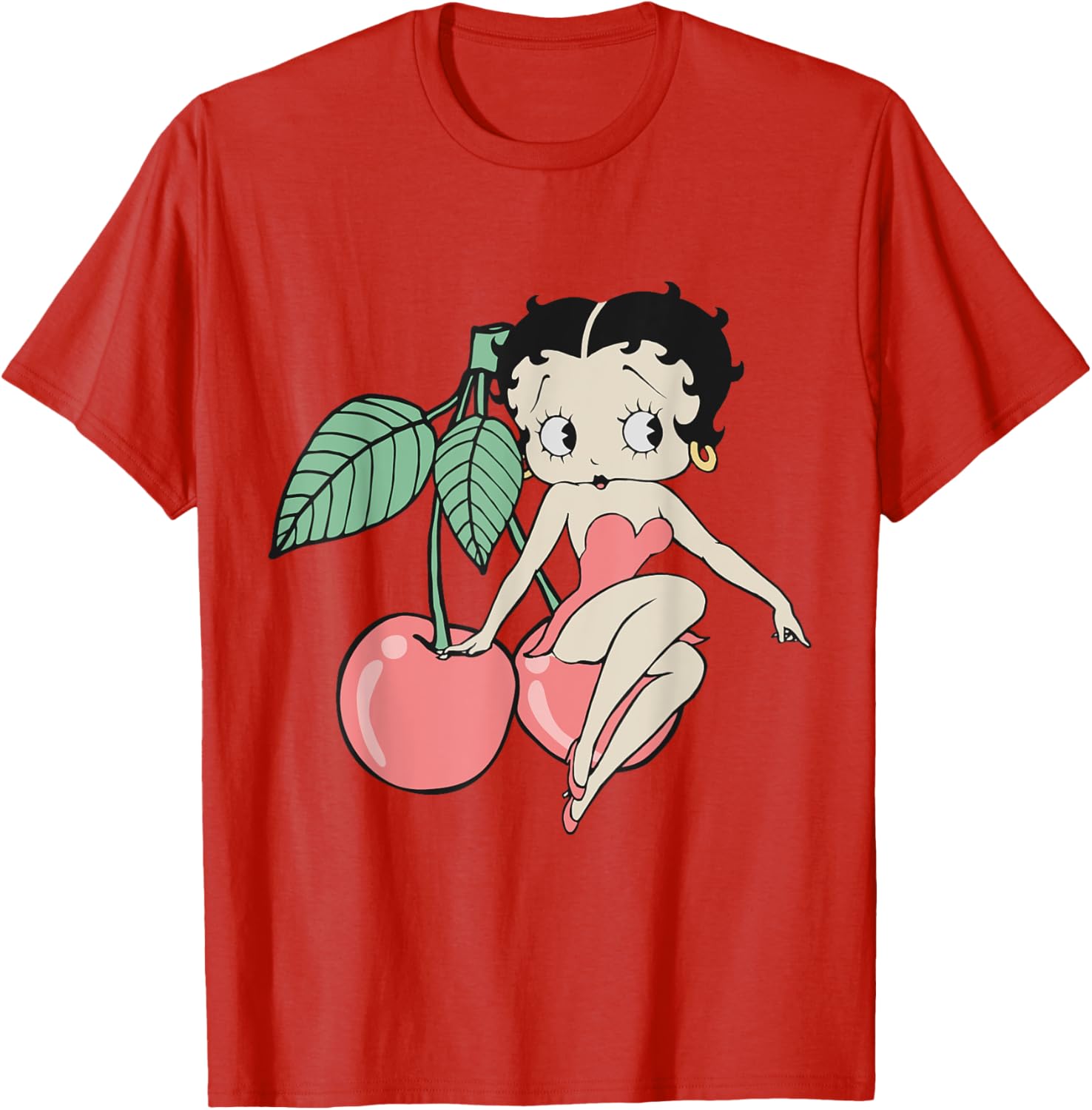 Vintage Betty Boop Red Cherry T-Shirt for Retro Fashion Lovers - 17