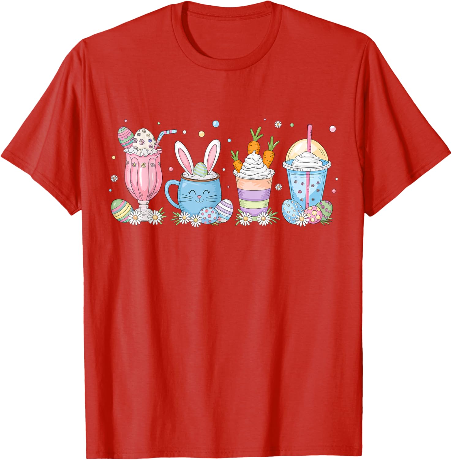Coffee Lover T-Shirt for Women | Cute Latte Iced Cream Design for Easter - 26