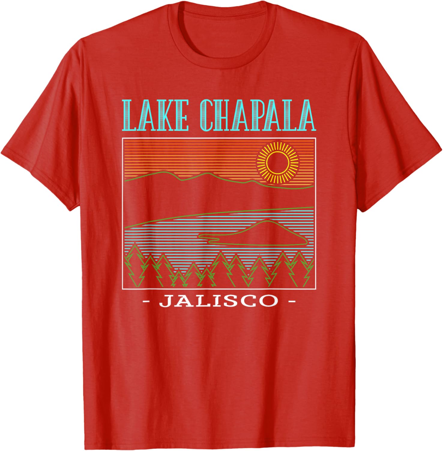 Lake Chapala Jalisco Mountains Vintage T-Shirt for Outdoor Lovers - 17