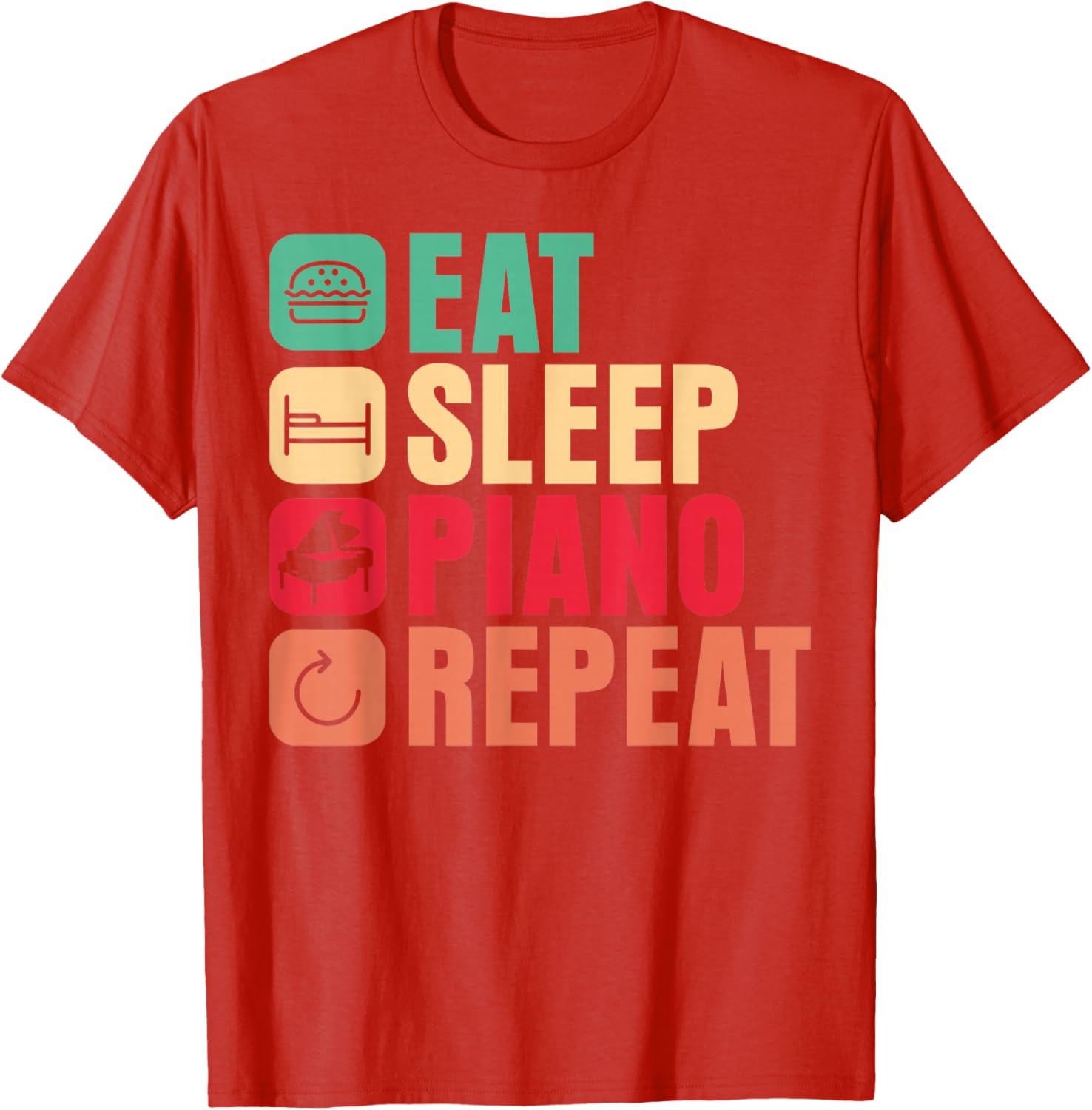 Piano Teacher Eat Sleep Repeat T-Shirt for Music Lovers and Pianists - 3