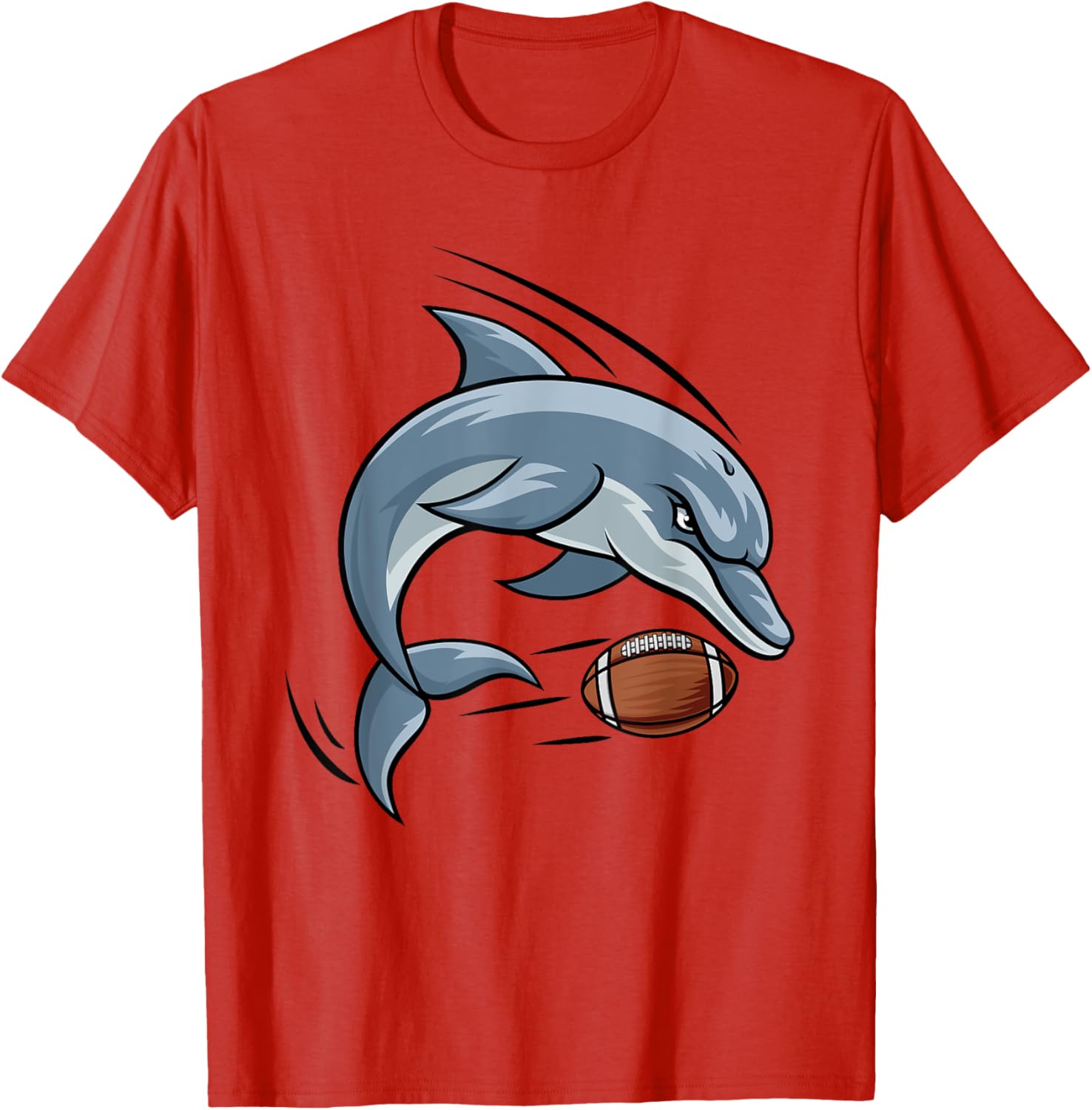 Dolphin Cartoon Character Football T-Shirt for Fun and Sporty Style - 3