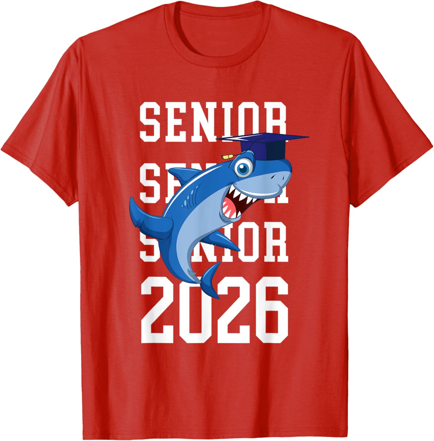 Shark Senior 2026 Graduation T-Shirt for College and Grad School Achievement - 9