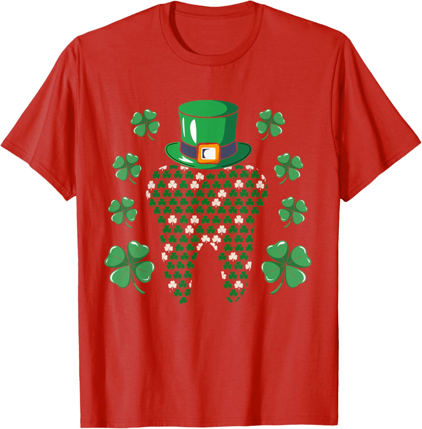 Tooth Leprechaun Hat St Patrick's Day Dentist T-Shirt for Men - 6
