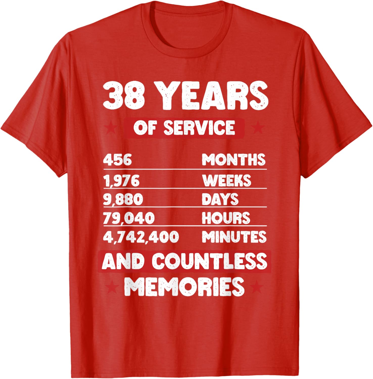 38 Years of Service Retirement T-Shirt for Men and Women Gift Idea - 8