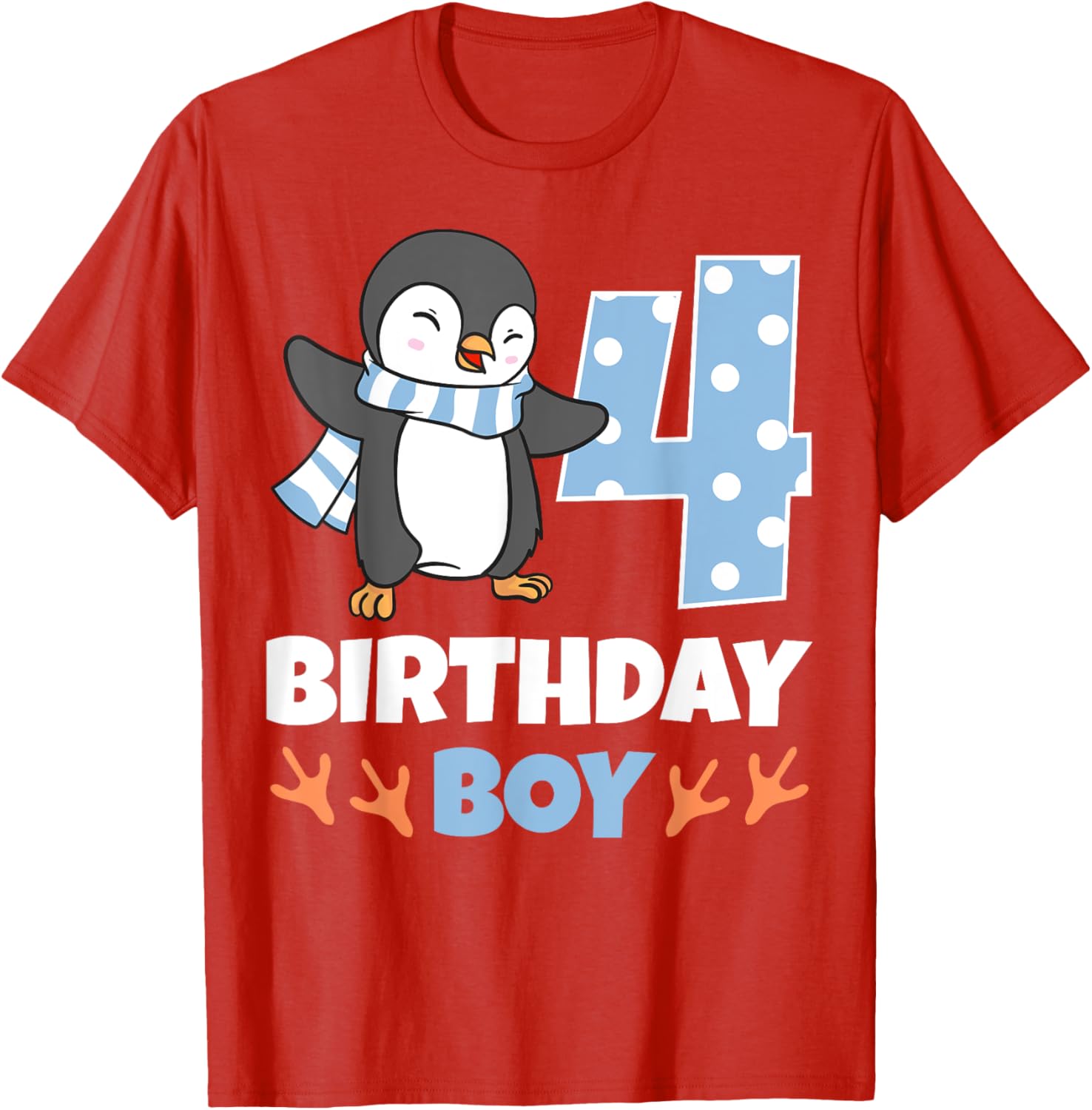 Adorable Penguin 4th Birthday Boy Winter Theme Party T-Shirt - 27