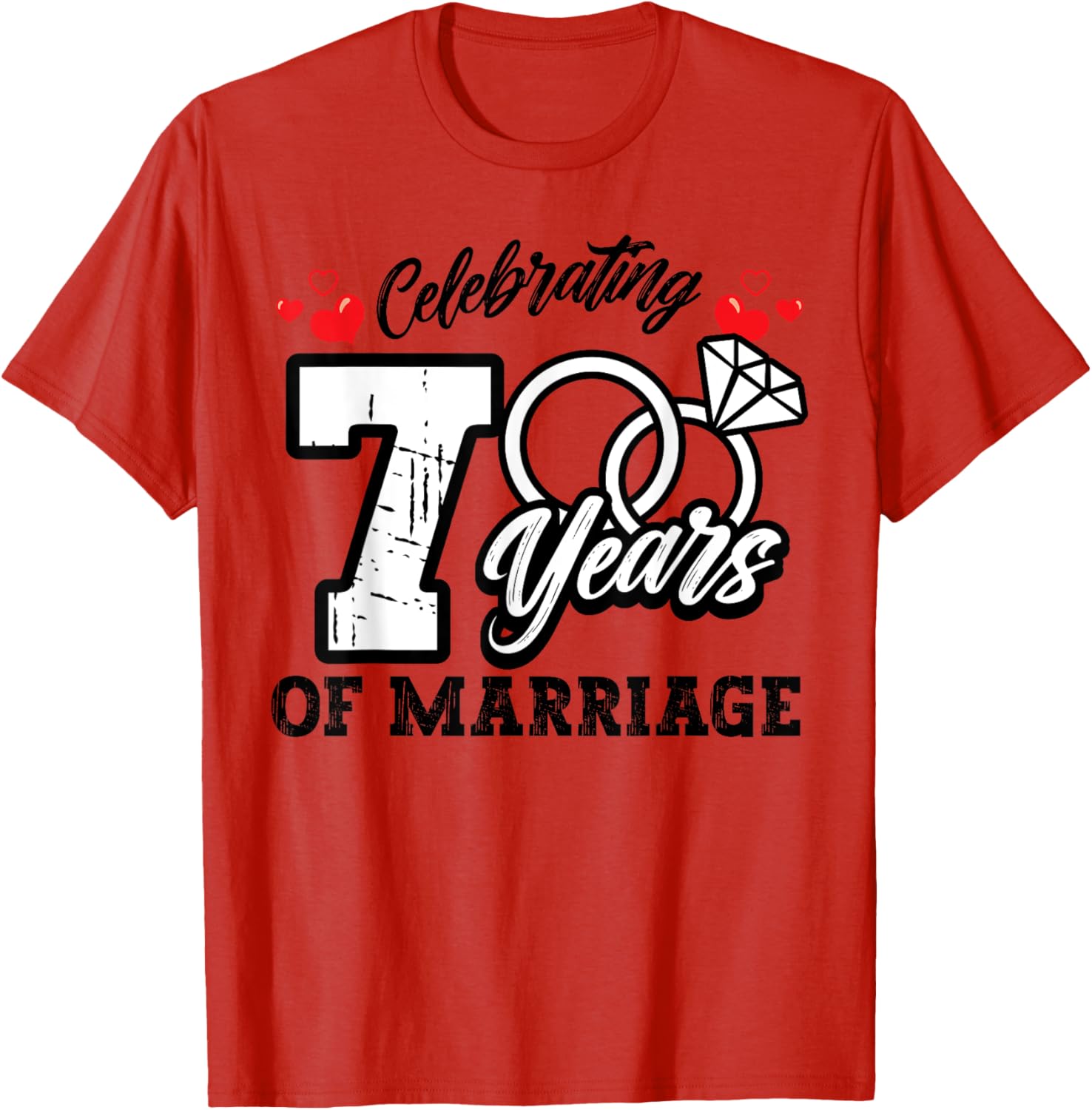 7th Wedding Anniversary Matching T-Shirt for Couples Celebrating Love - 14