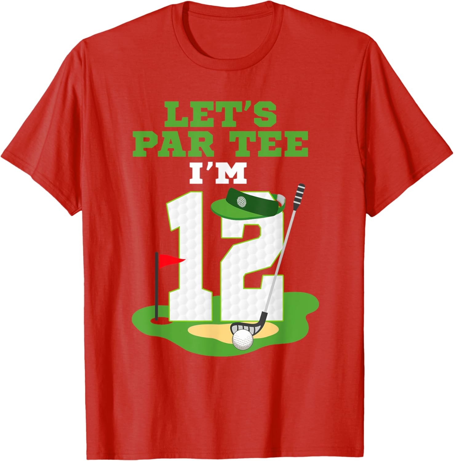 Let's Par Tee 12th Birthday Golf T-Shirt for Kids Fun Celebration - 13