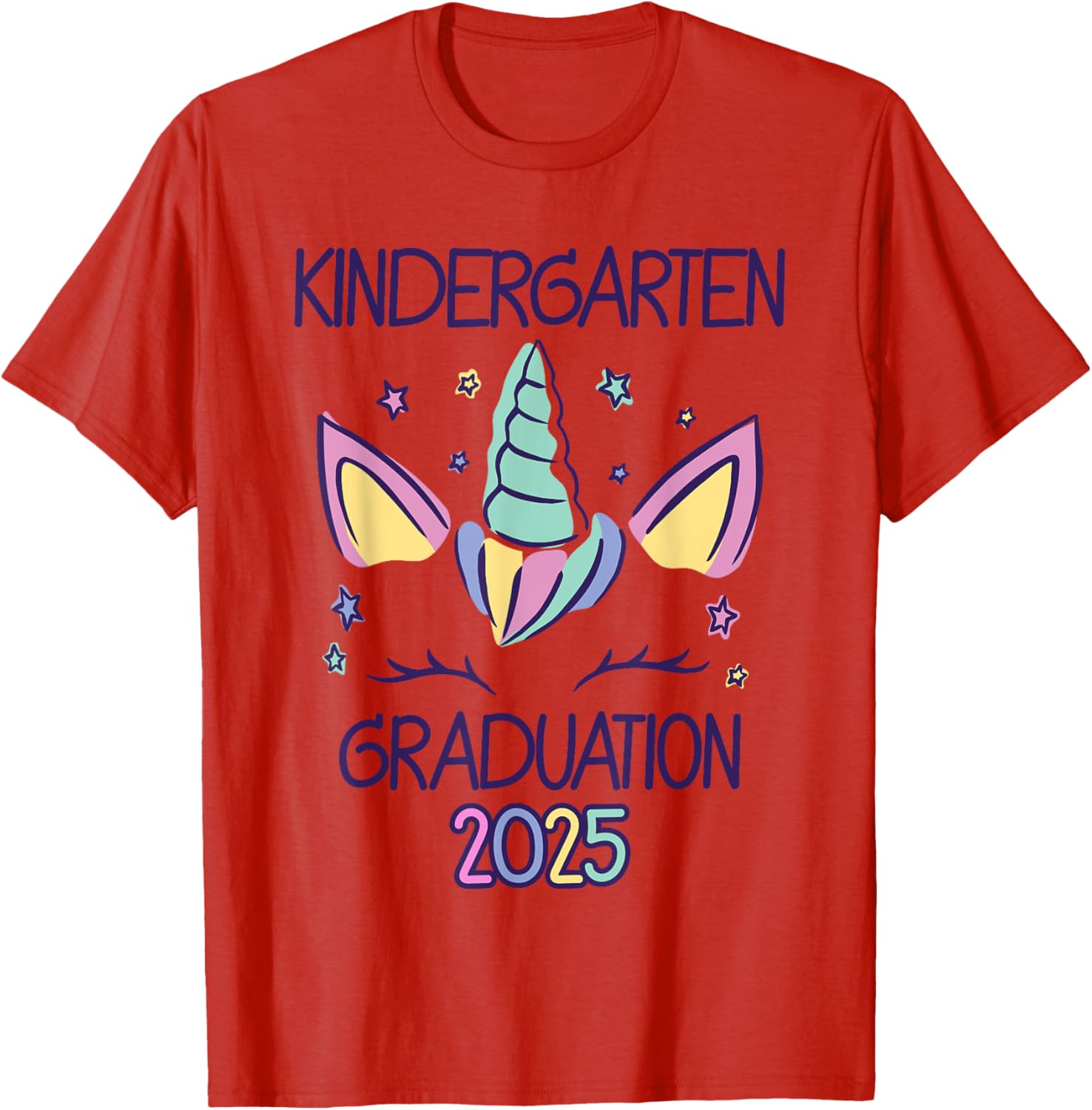 Cute Unicorn Kindergarten Graduation 2025 T-Shirt for Kids - 14