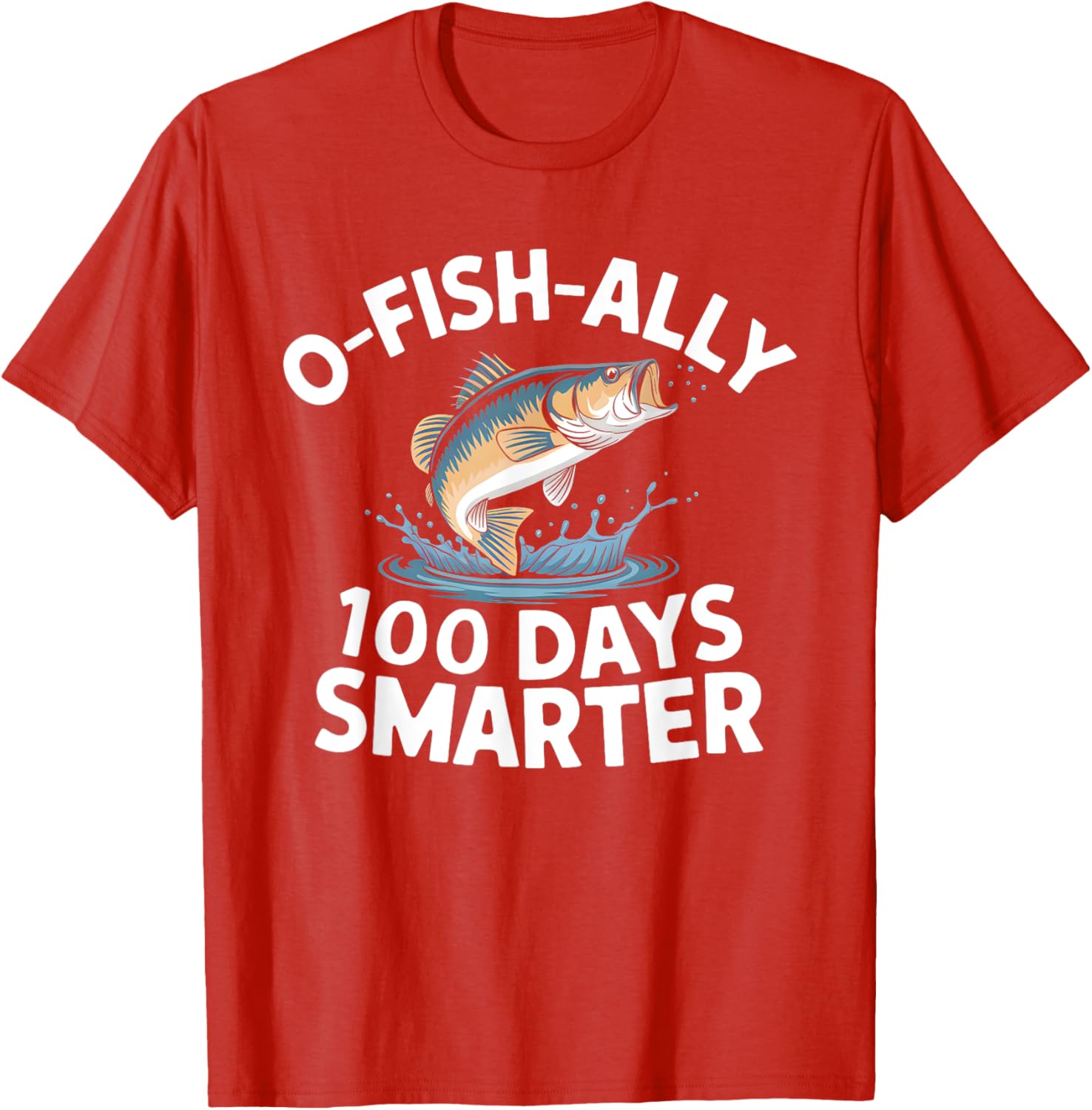 100 Days Smarter Kids Fishing T-Shirt for 100th Day of School Fun - 8