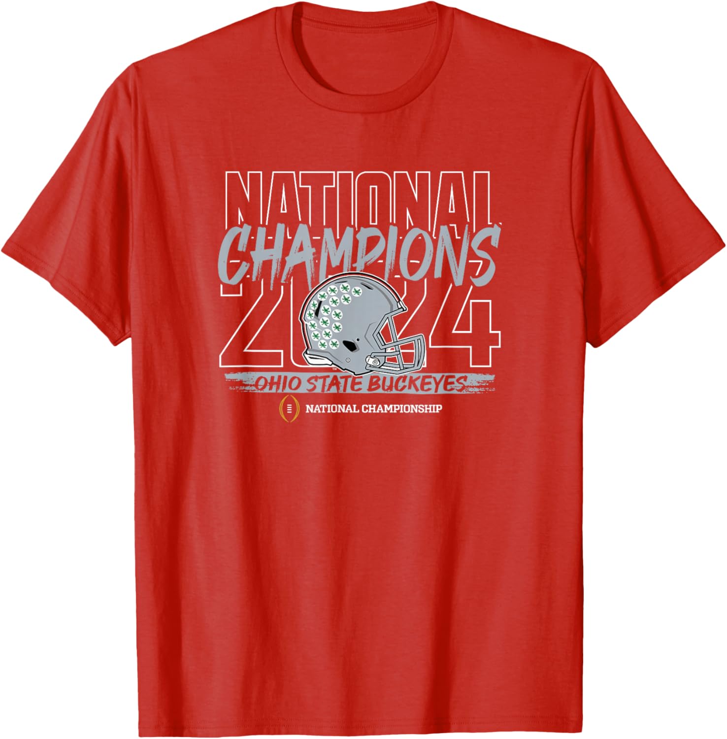 Ohio State Buckeyes 2024 National Champions Red T-Shirt for Fans - 1