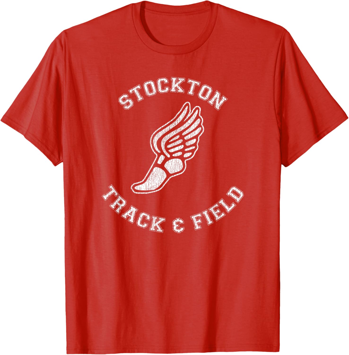 Stockton Track & Field Retro 80s Distressed T-Shirt for Casual Style - 17