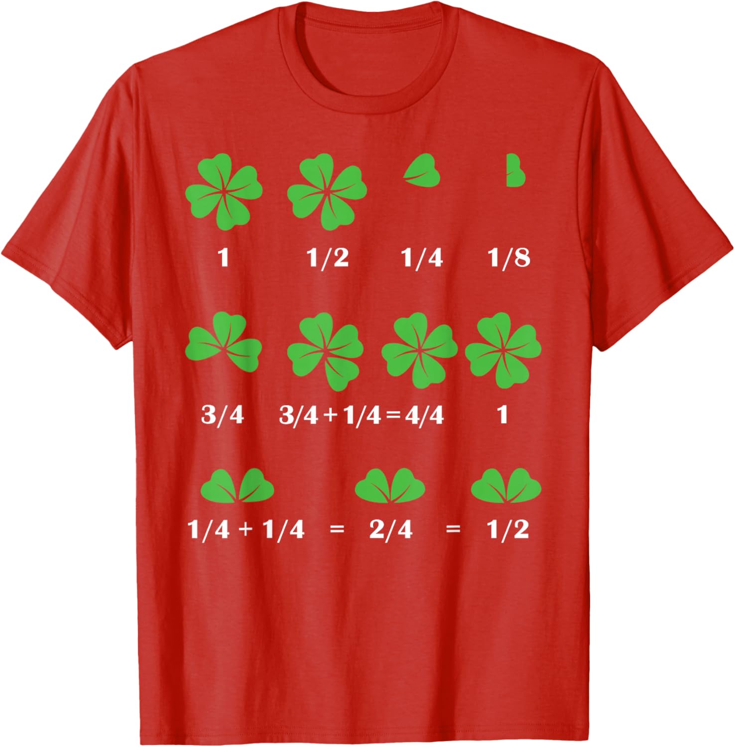 Funny Shamrock Fraction T-Shirt for St Patrick's Day Fun for Kids - 13