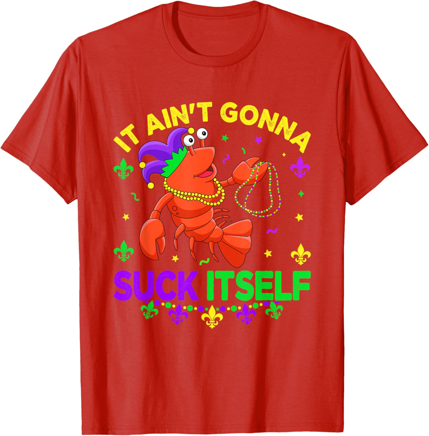 Fun Crawfish Jester Beads Mardi Gras T-Shirt for Festive Celebrations - 19