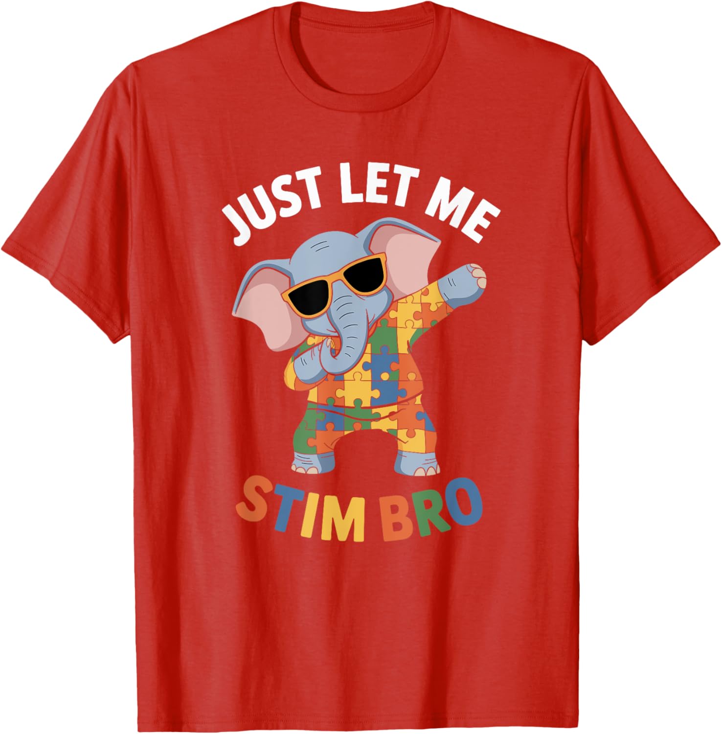 Funny Elephant Autism Awareness Just Let Me Stim Bro T-Shirt for Boys - 7