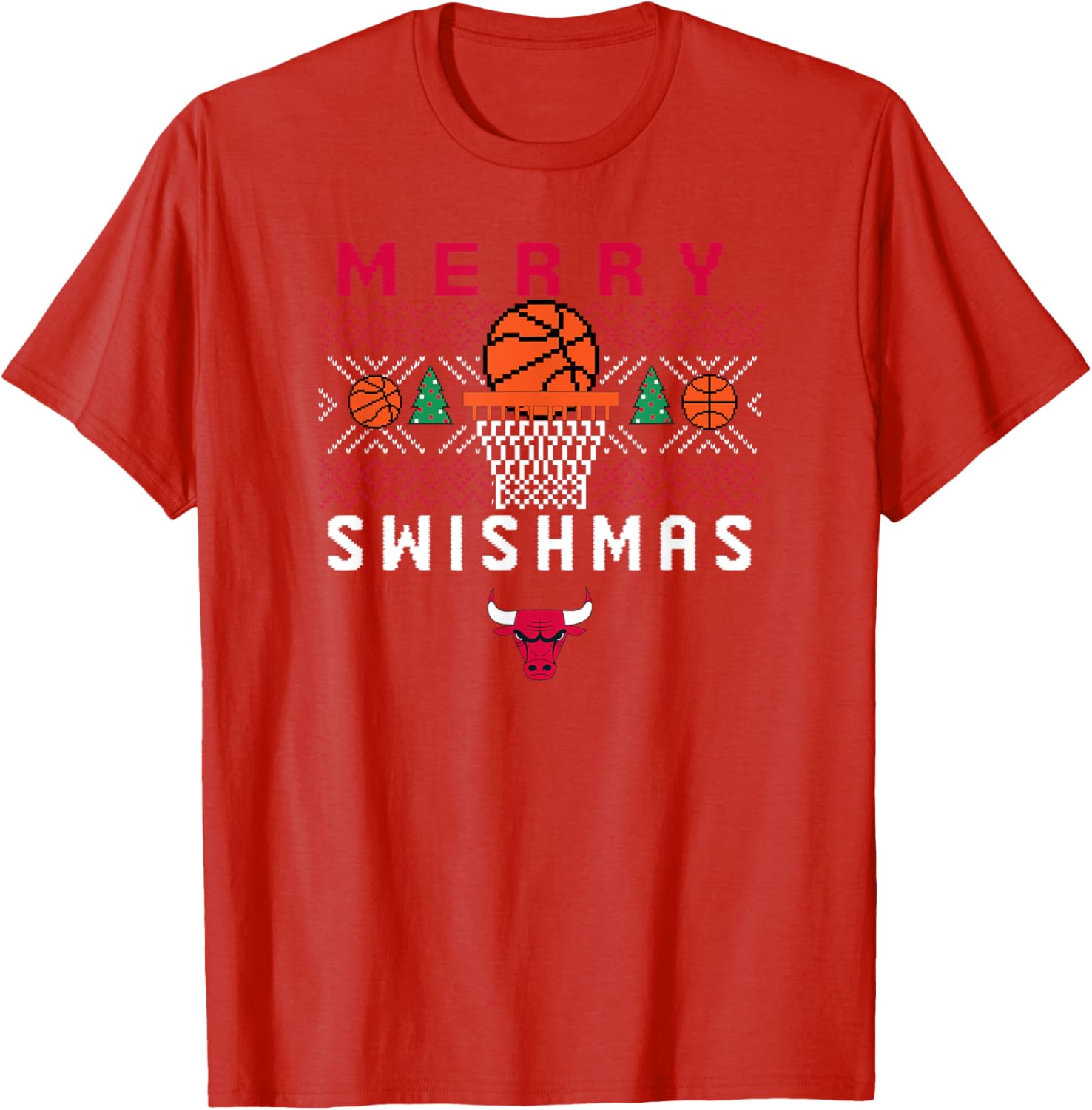 Men's Chicago Bulls Merry Swishmas T-Shirt for Holiday Sports Enthusiasts - 4