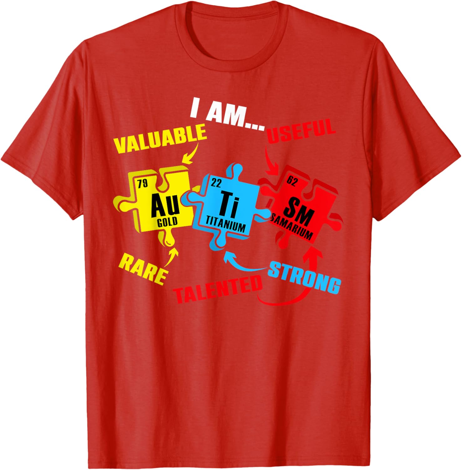 Chemistry Elements Periodic Table Puzzle T-Shirt for Autism Awareness - 23