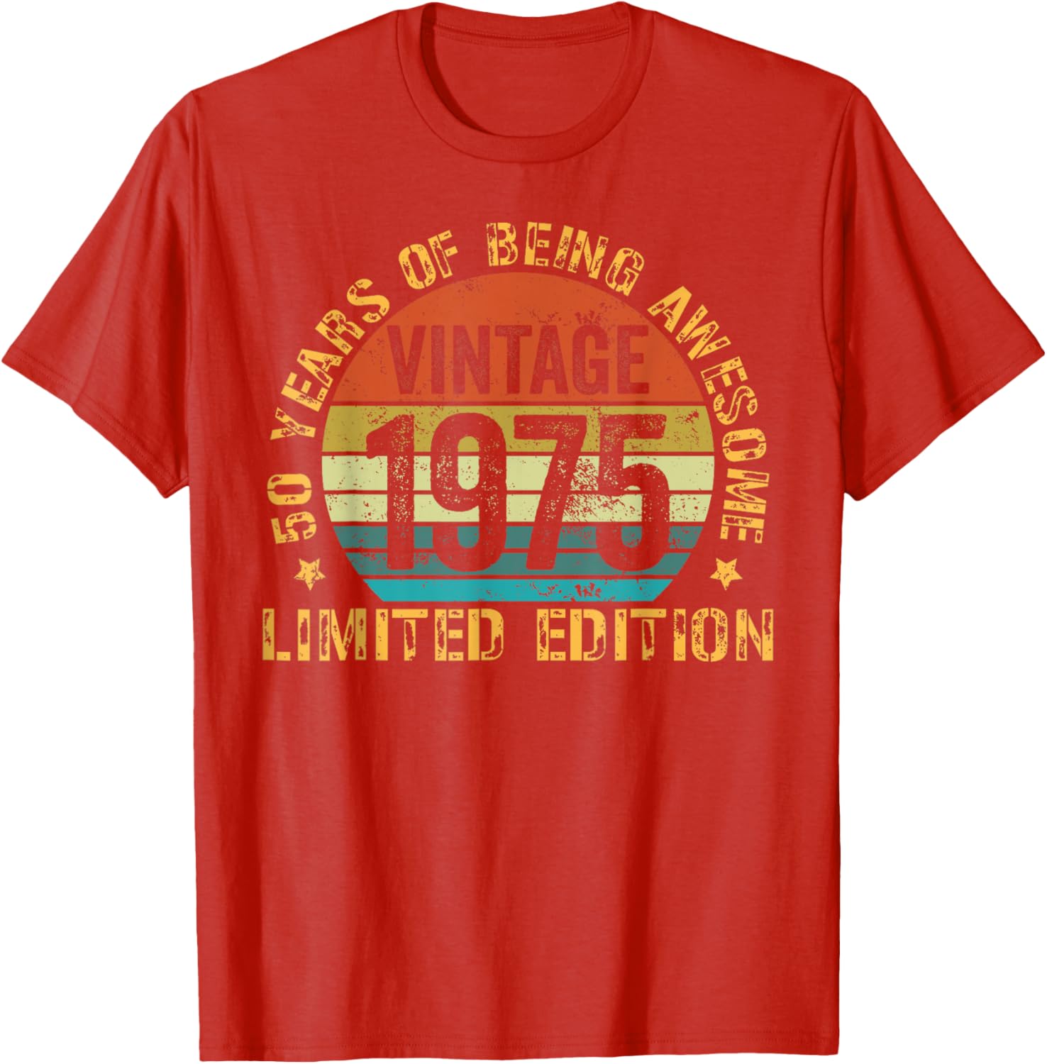Vintage 50th Birthday T-Shirt for Men Born in 1975 - Celebrate 50 Years - 8