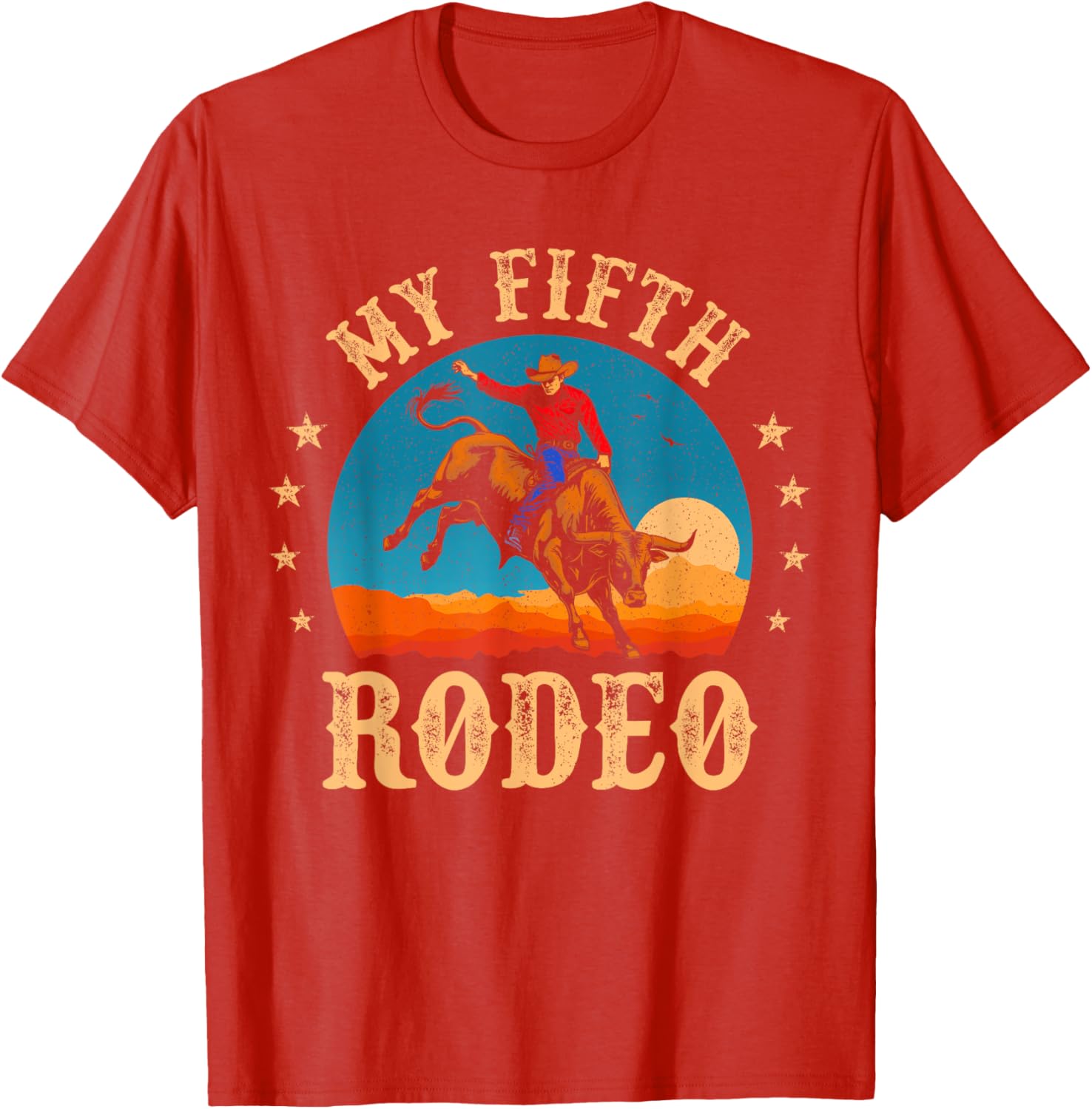 My Fifth Rodeo Cowboy Bull Riding T-Shirt for 5th Birthday Fun - 6