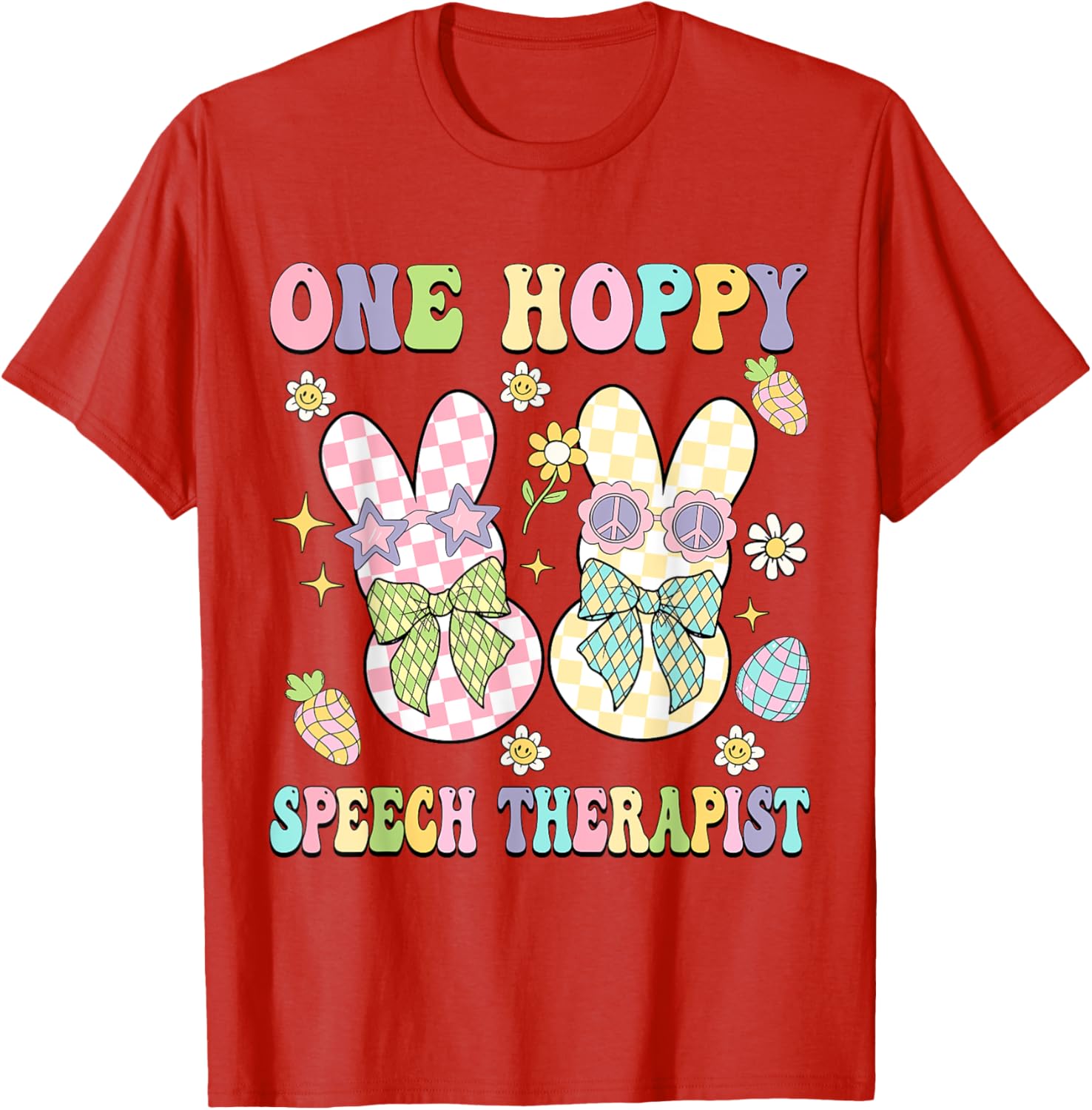 Hoppy Easter Bunny SLP Coquette T-Shirt for Speech Therapists - 16