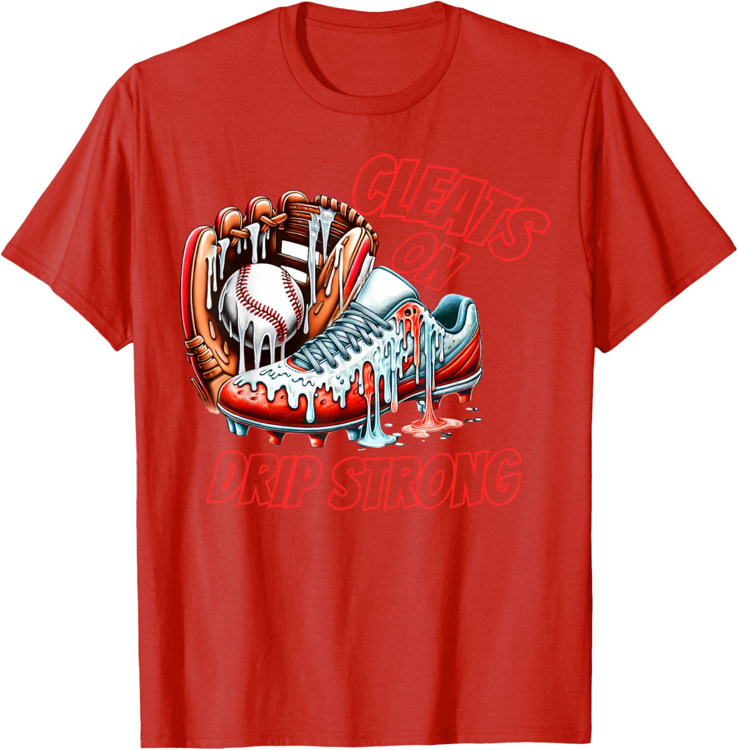 Cool Cleats On Drip Baseball Ice Cream T-Shirt for Kids and Adults - 2