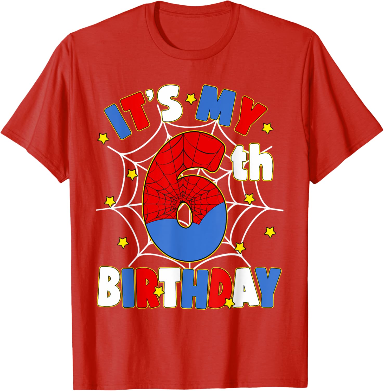Kids Boys Spider Theme 6th Birthday Party T-Shirt for Fun Celebrations - 20