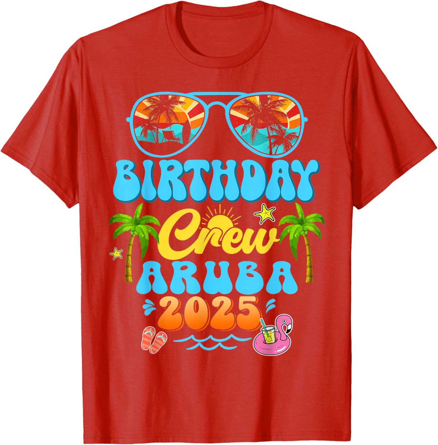 Aruba Birthday Crew Vacation Cruise 2025 Summer Group Trip T-Shirt - 3
