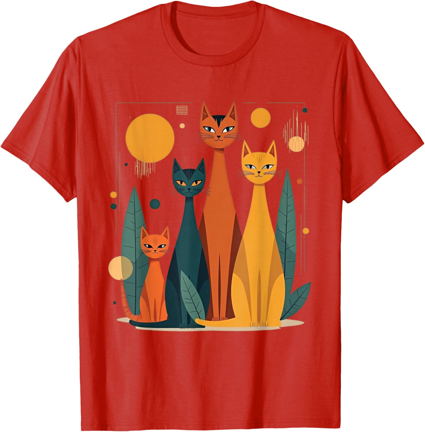 Vintage Retro Mid-Century Modern Cats T-Shirt in 50s 60s Style - 26