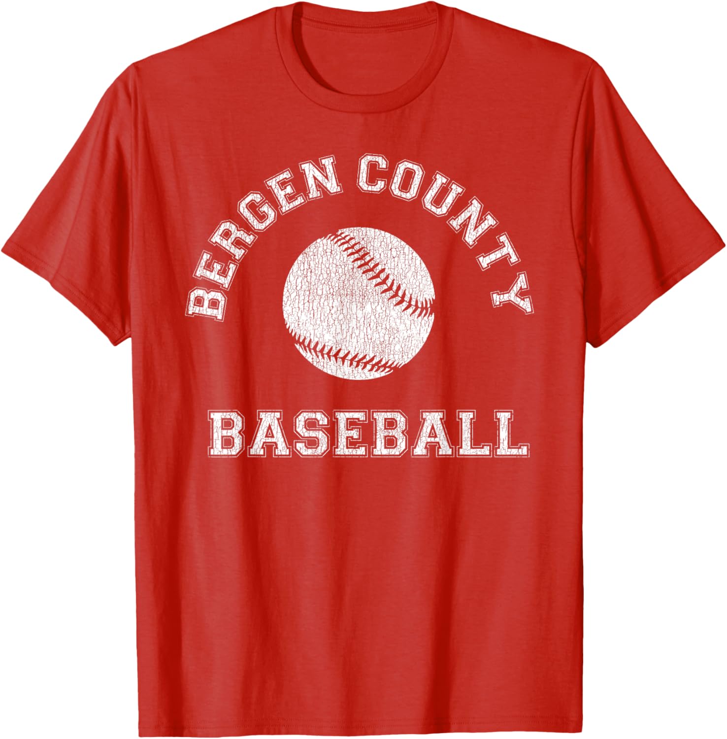 Bergen County Baseball Distressed Retro Classic T-Shirt for Fans - 3