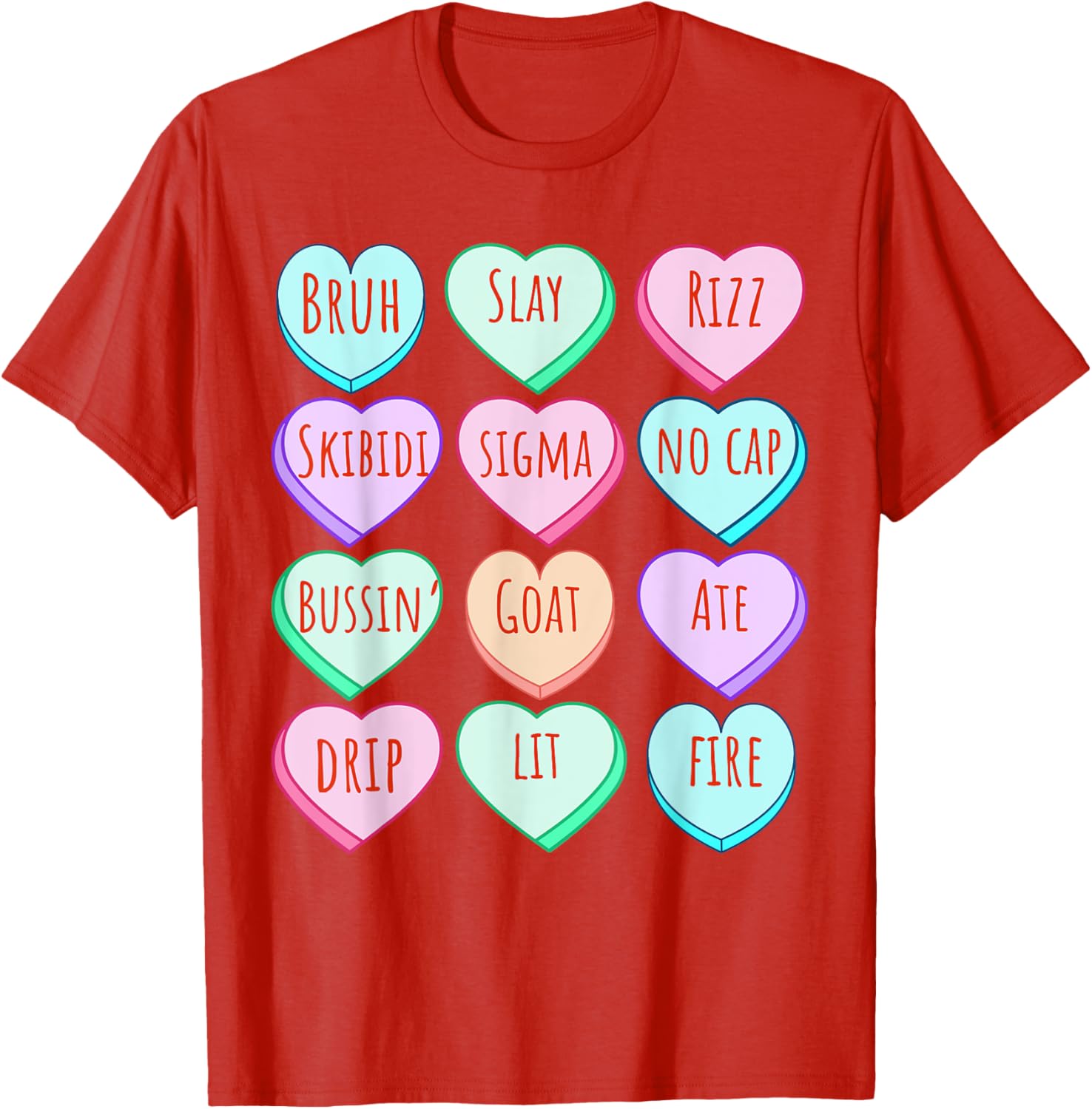 Candy Heart Slang T-Shirt for Valentine's Day Fun at School - 20