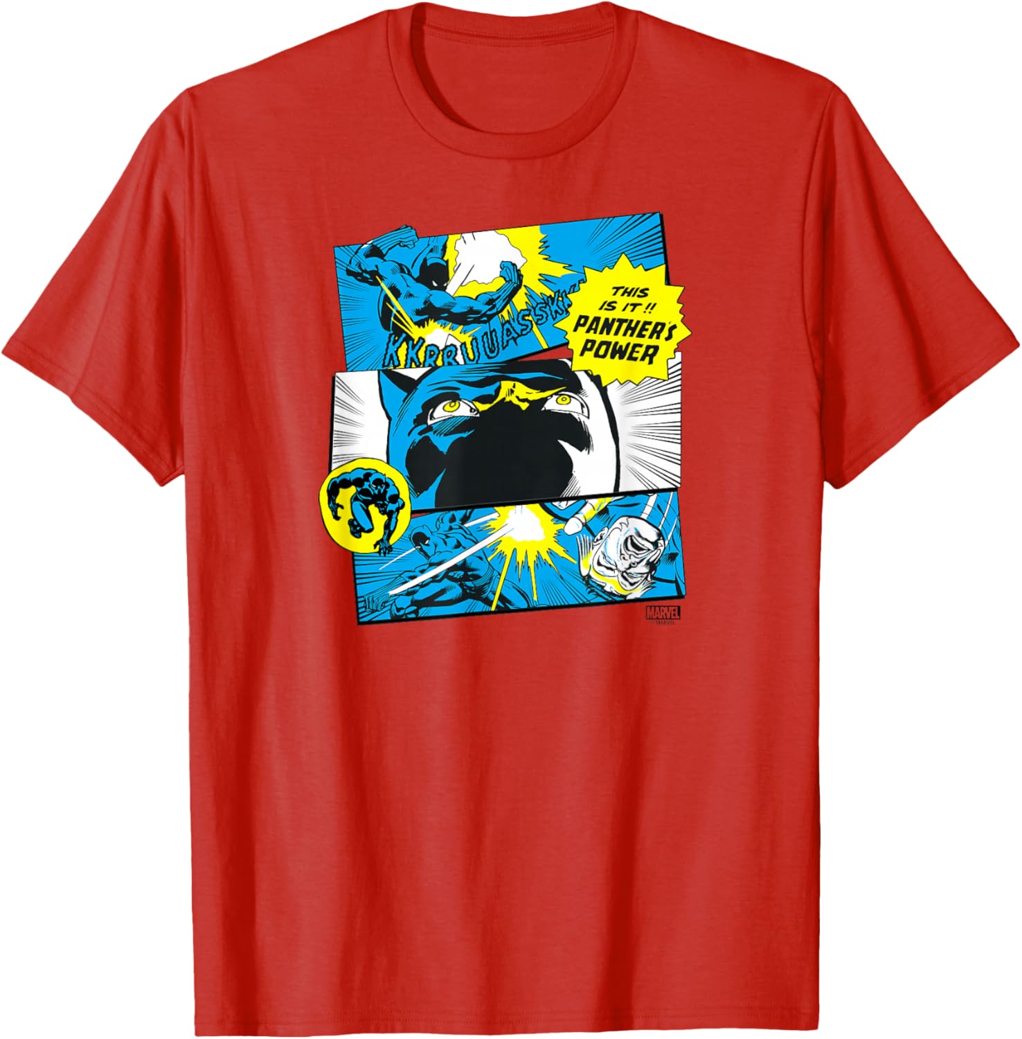 Black Panther Comic Panels T-Shirt for Marvel Fans - Stylish Apparel - 1