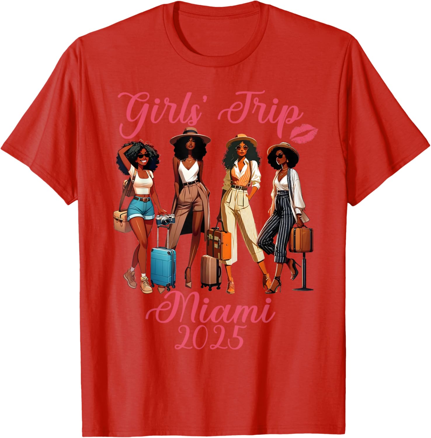 Miami Girls Trip 2025 Birthday Squad T-Shirt for Black Girls Fun Vacation - 8