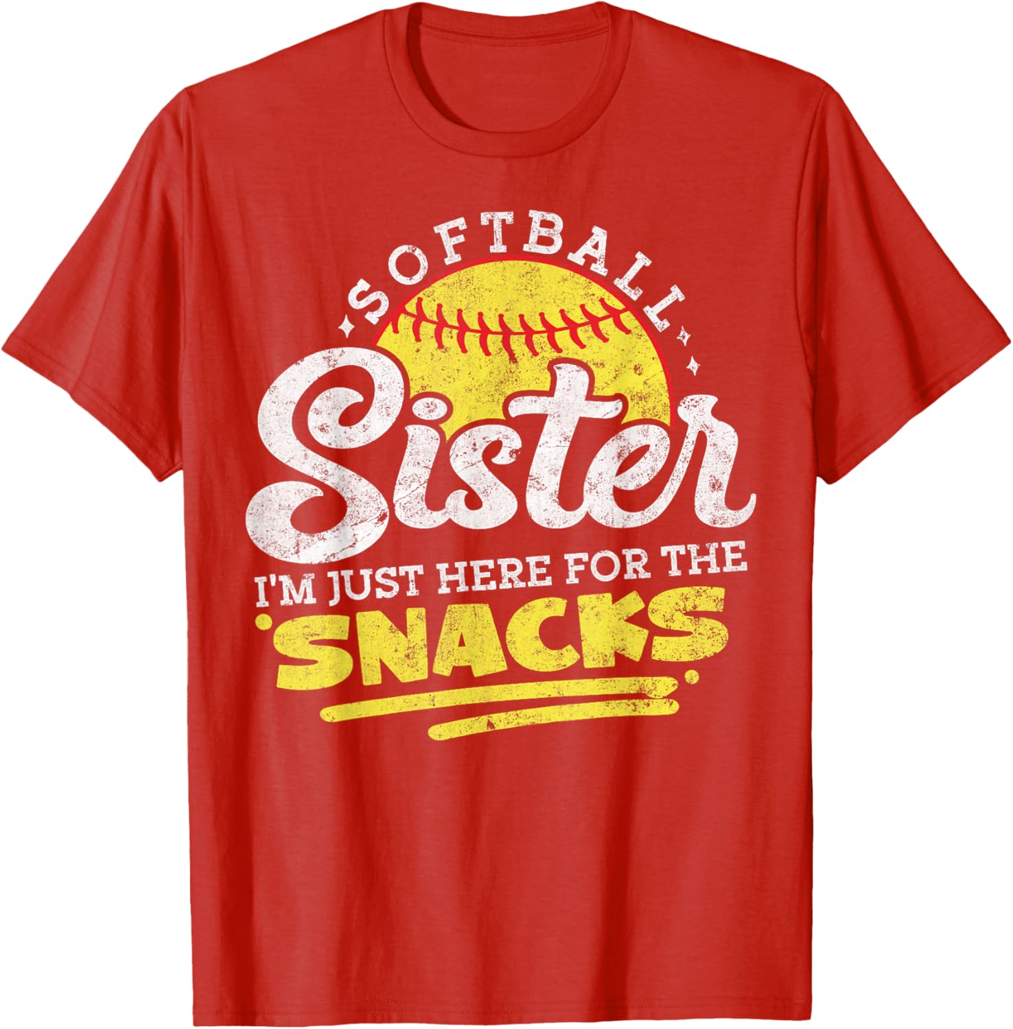 Softball Sister Funny Snack Lover Retro T-Shirt for Game Days - 8