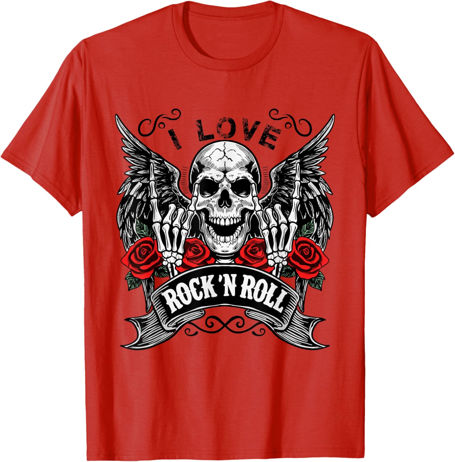 Vintage Rock And Roll Skeleton Hands T-Shirt for Music Lovers - 23