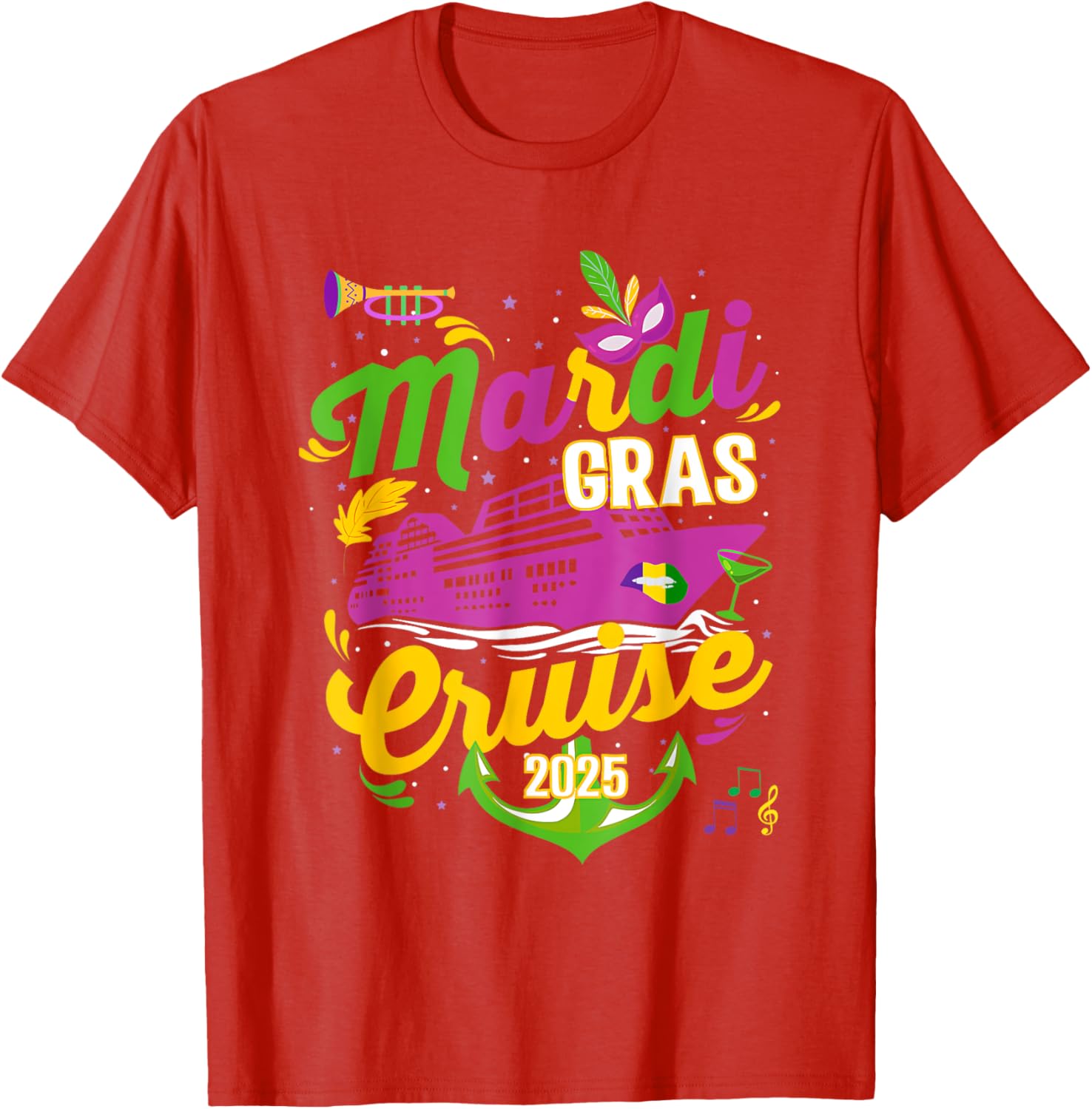Mardi Gras Cruise Squad 2025 Family Matching T-Shirts for Fun Adventures - 11